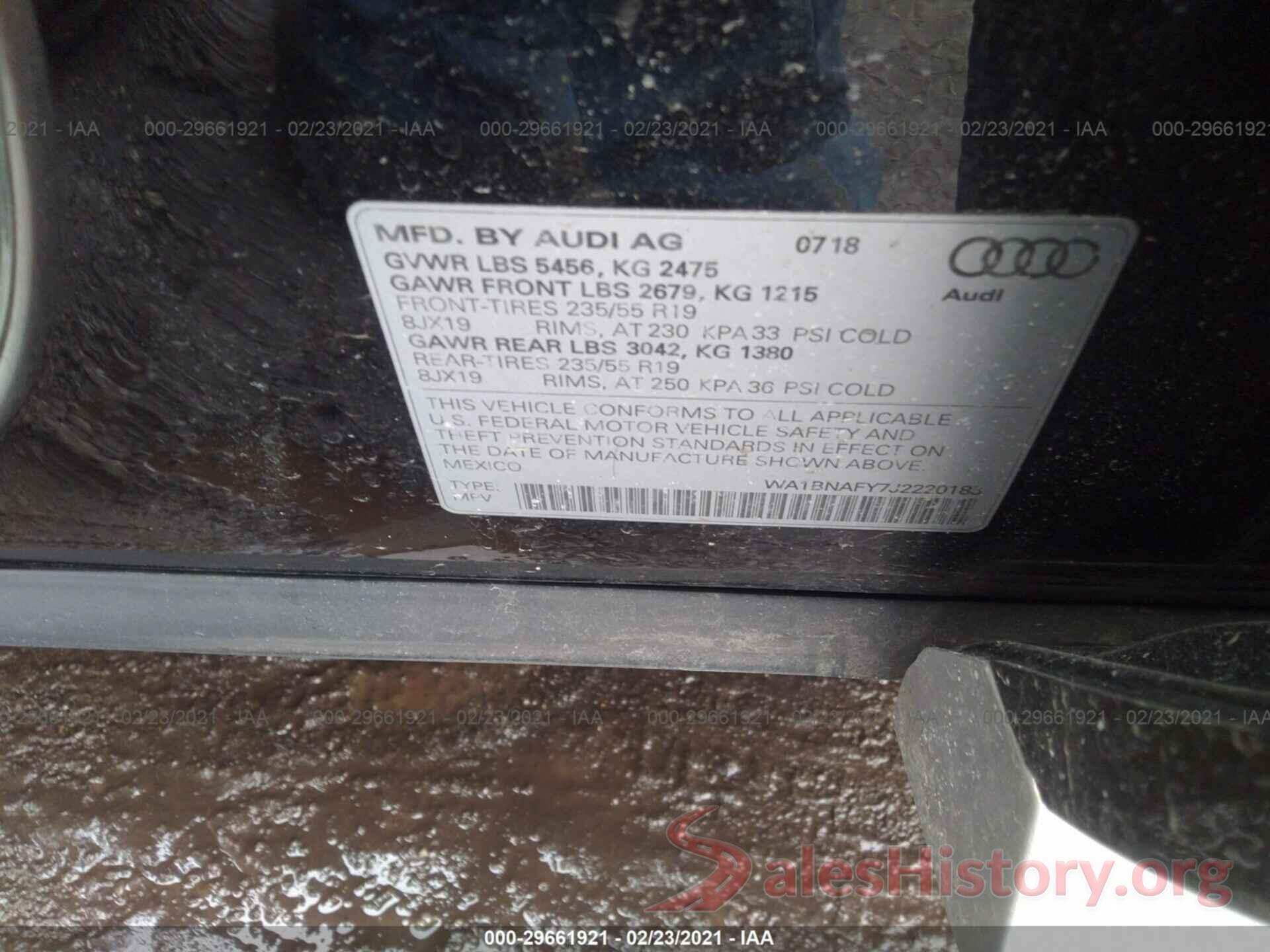 WA1BNAFY7J2220183 2018 AUDI Q5