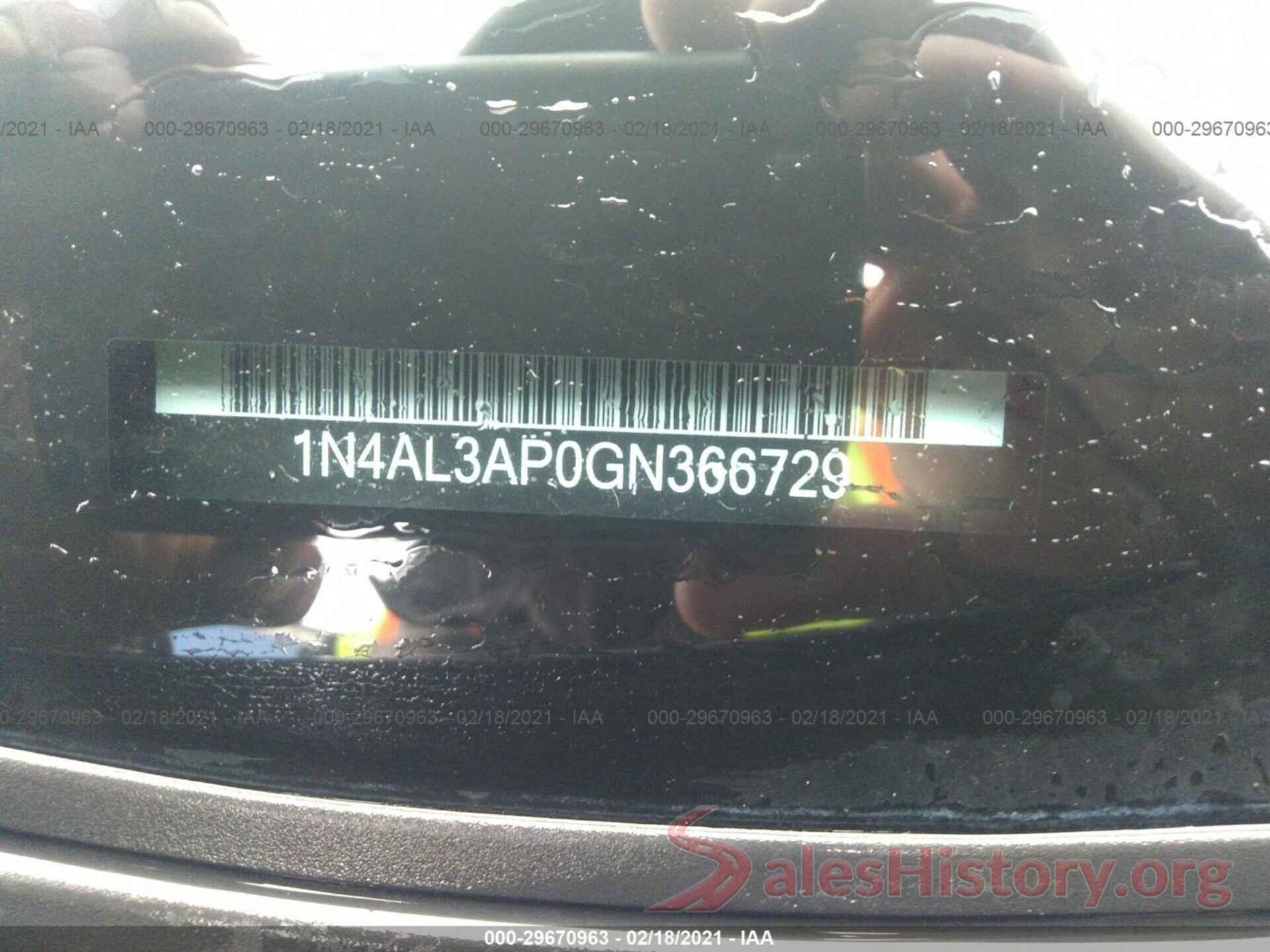 1N4AL3AP0GN366729 2016 NISSAN ALTIMA