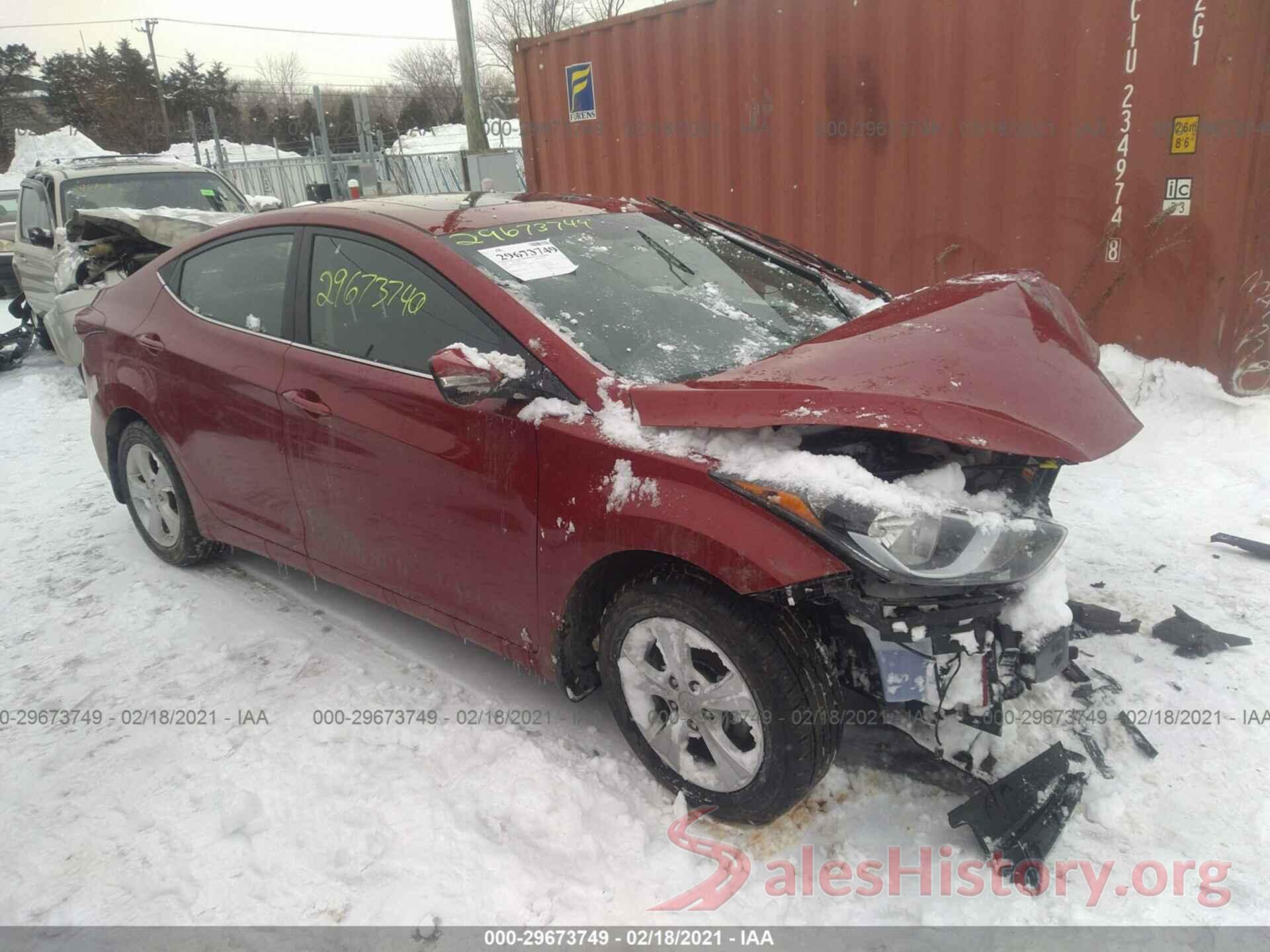 KMHDH4AE4GU572568 2016 HYUNDAI ELANTRA