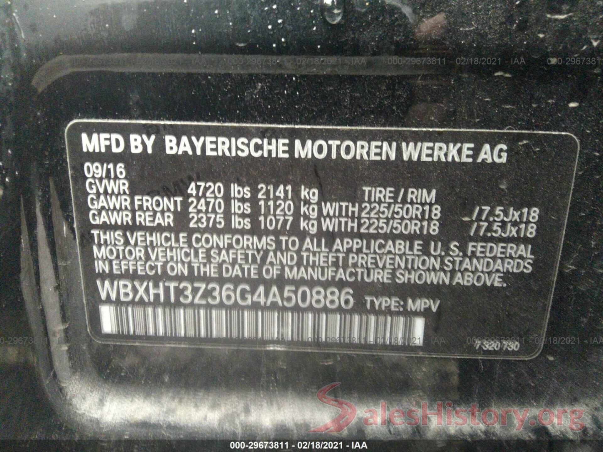 WBXHT3Z36G4A50886 2016 BMW X1