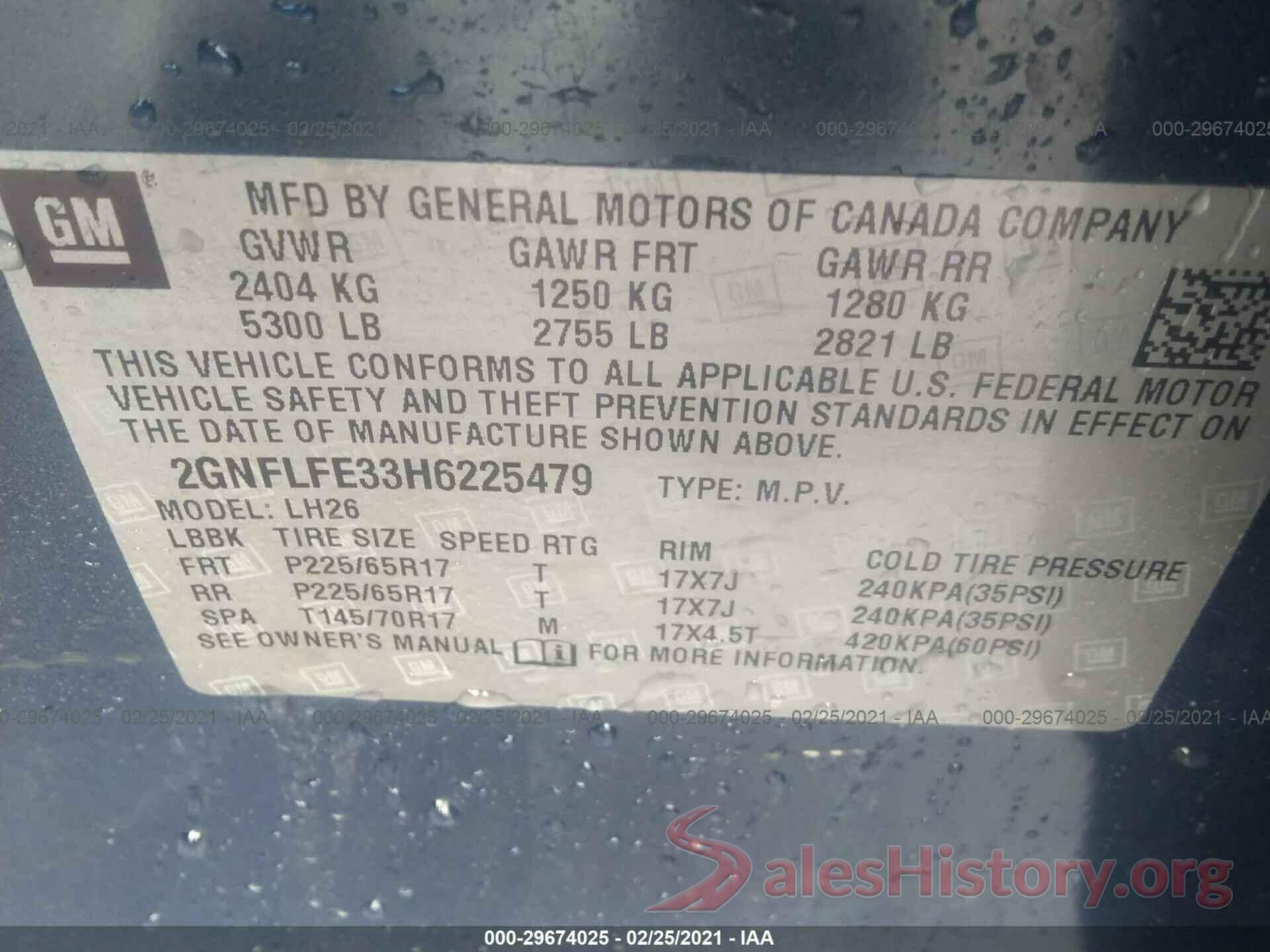 2GNFLFE33H6225479 2017 CHEVROLET EQUINOX