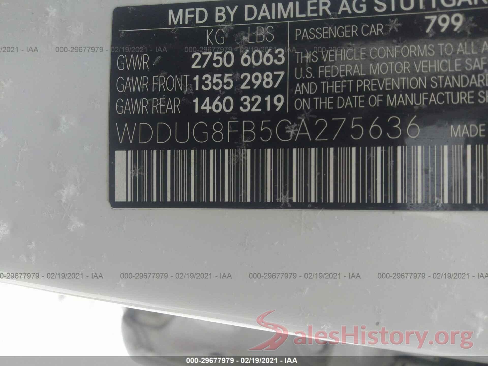 WDDUG8FB5GA275636 2016 MERCEDES-BENZ S-CLASS