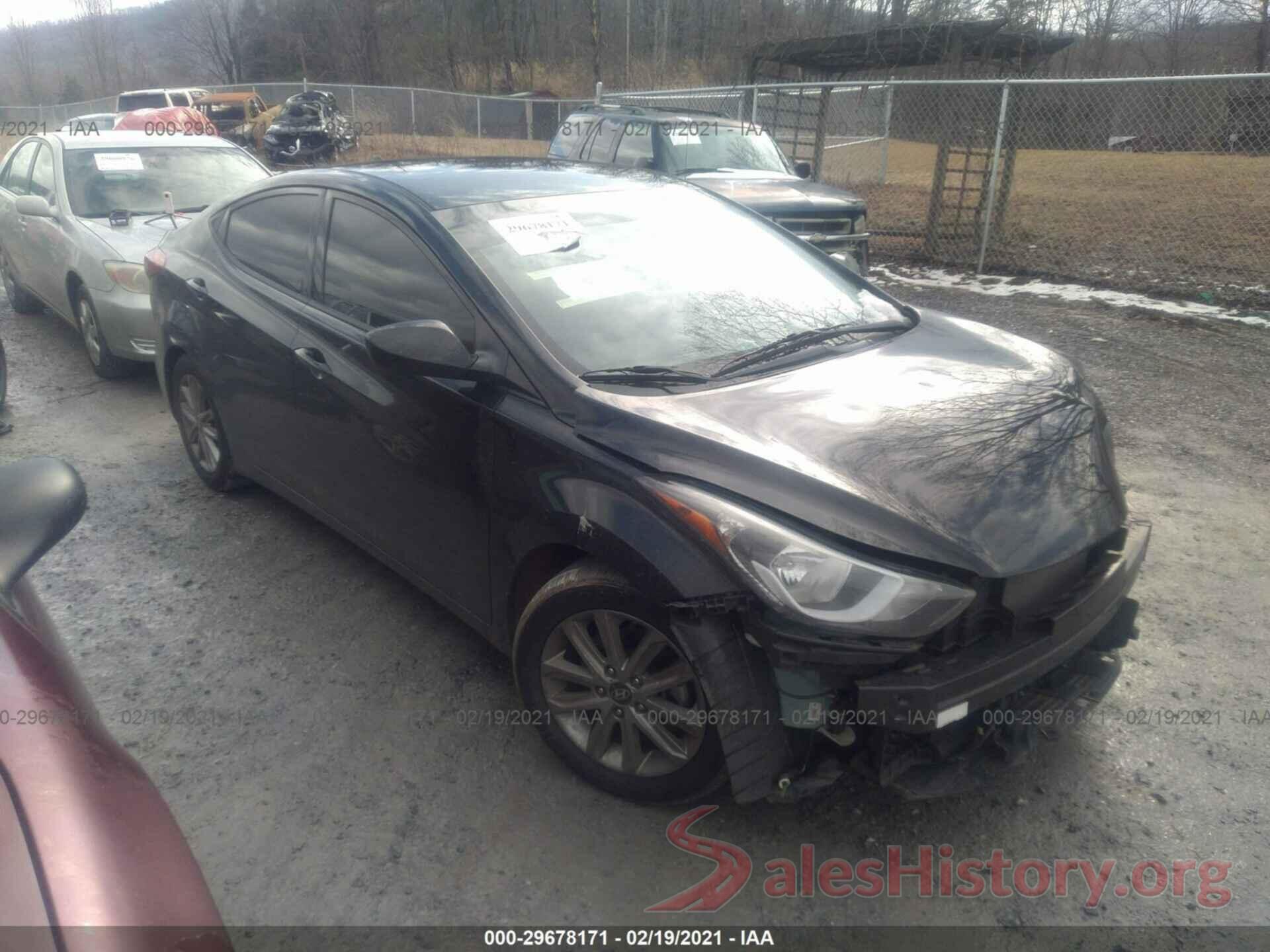 5NPDH4AE0GH771051 2016 HYUNDAI ELANTRA