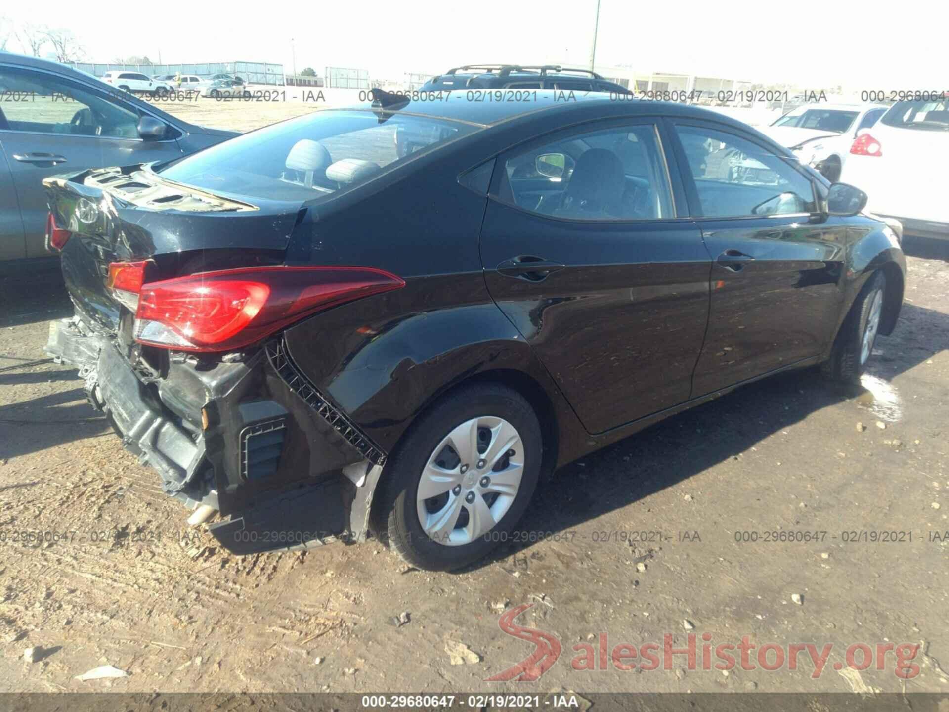 5NPDH4AE4GH741129 2016 HYUNDAI ELANTRA