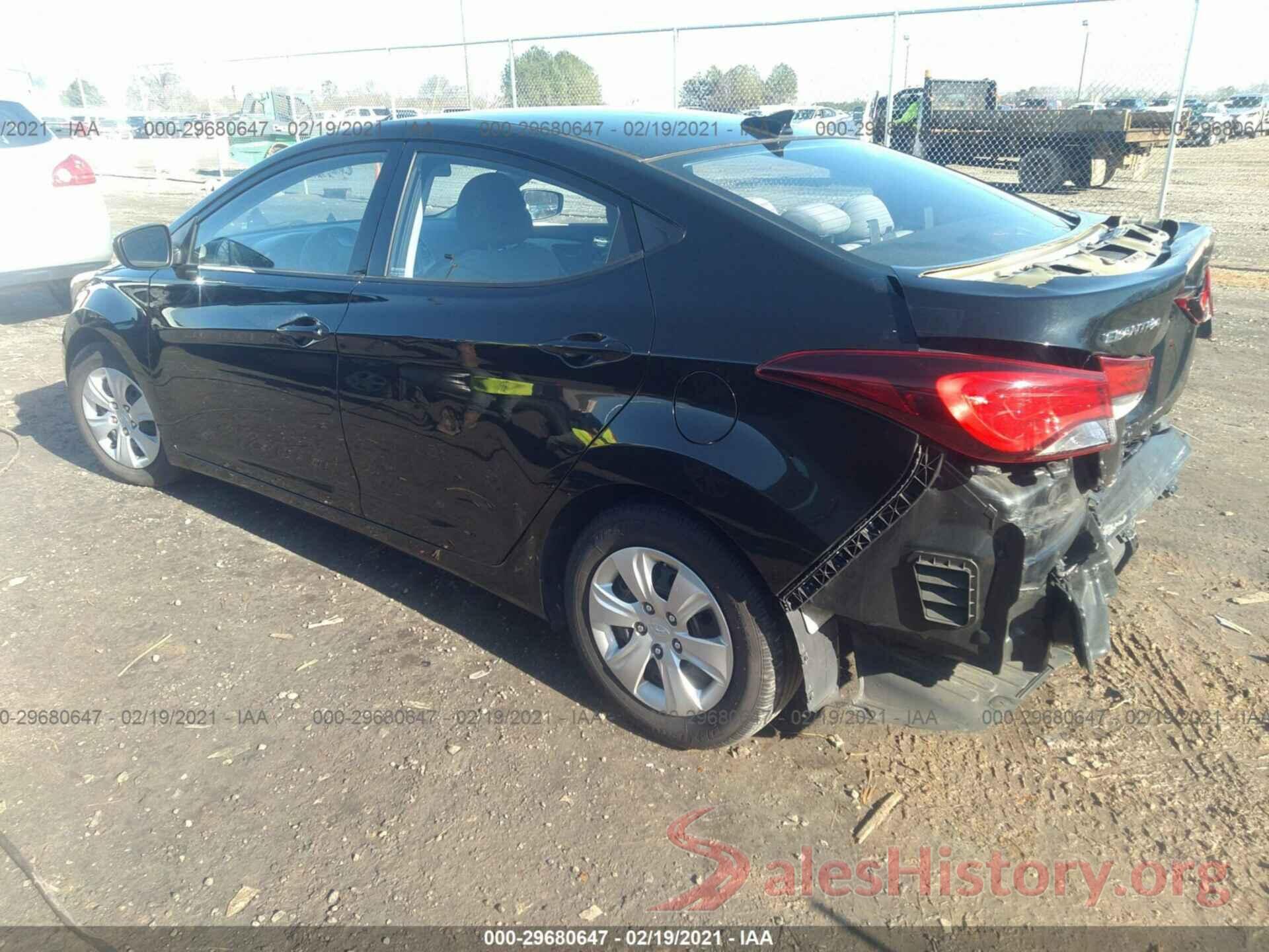 5NPDH4AE4GH741129 2016 HYUNDAI ELANTRA