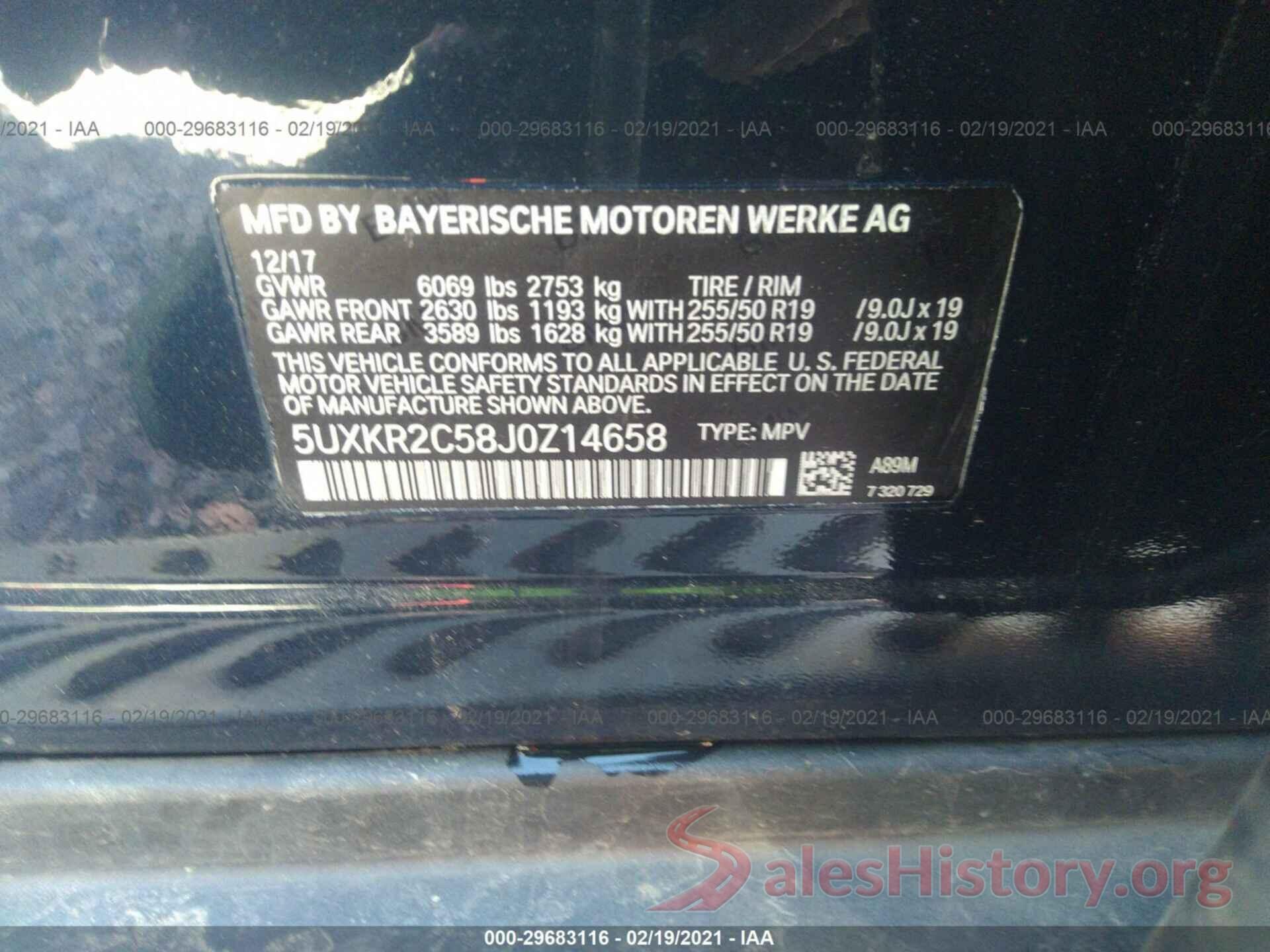 5UXKR2C58J0Z14658 2018 BMW X5