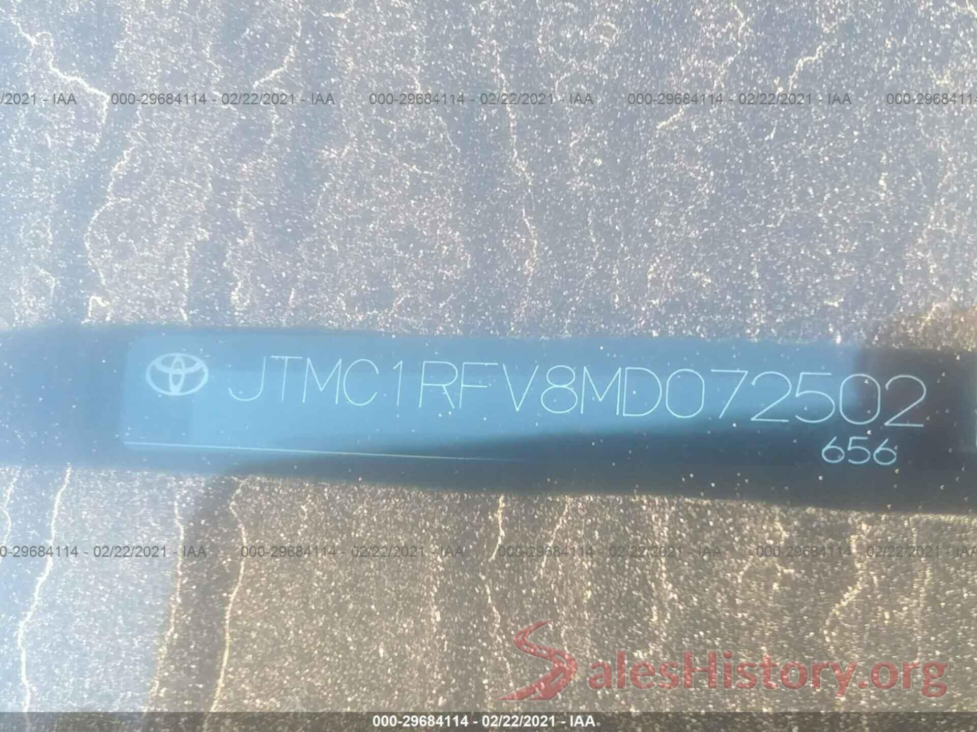 JTMC1RFV8MD072502 2021 TOYOTA RAV4