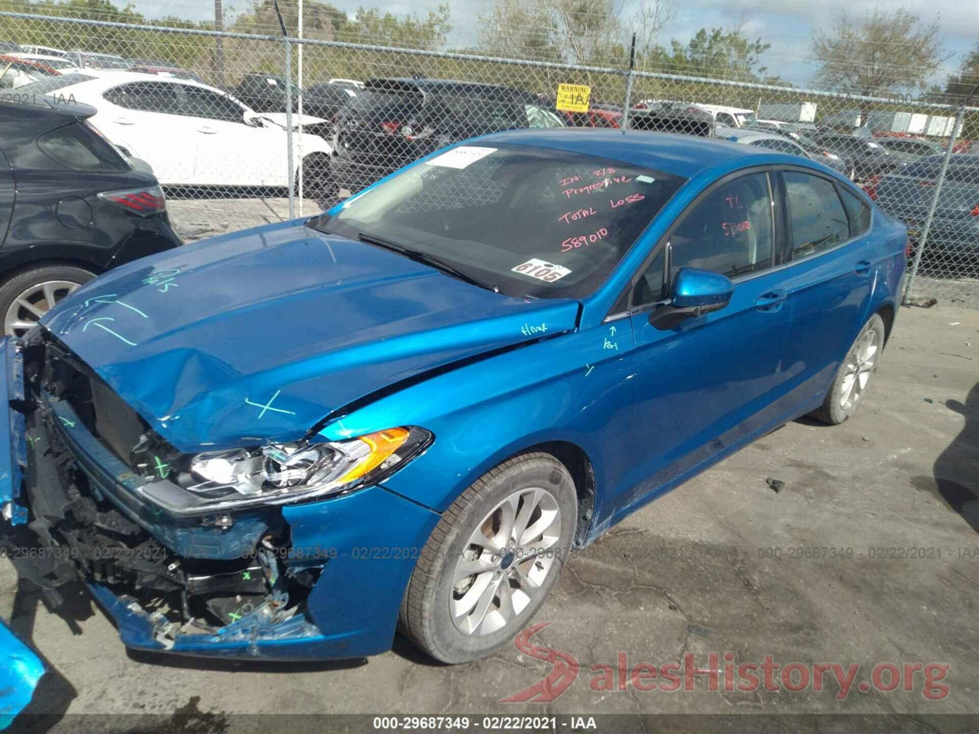 3FA6P0HD7LR161551 2020 FORD FUSION