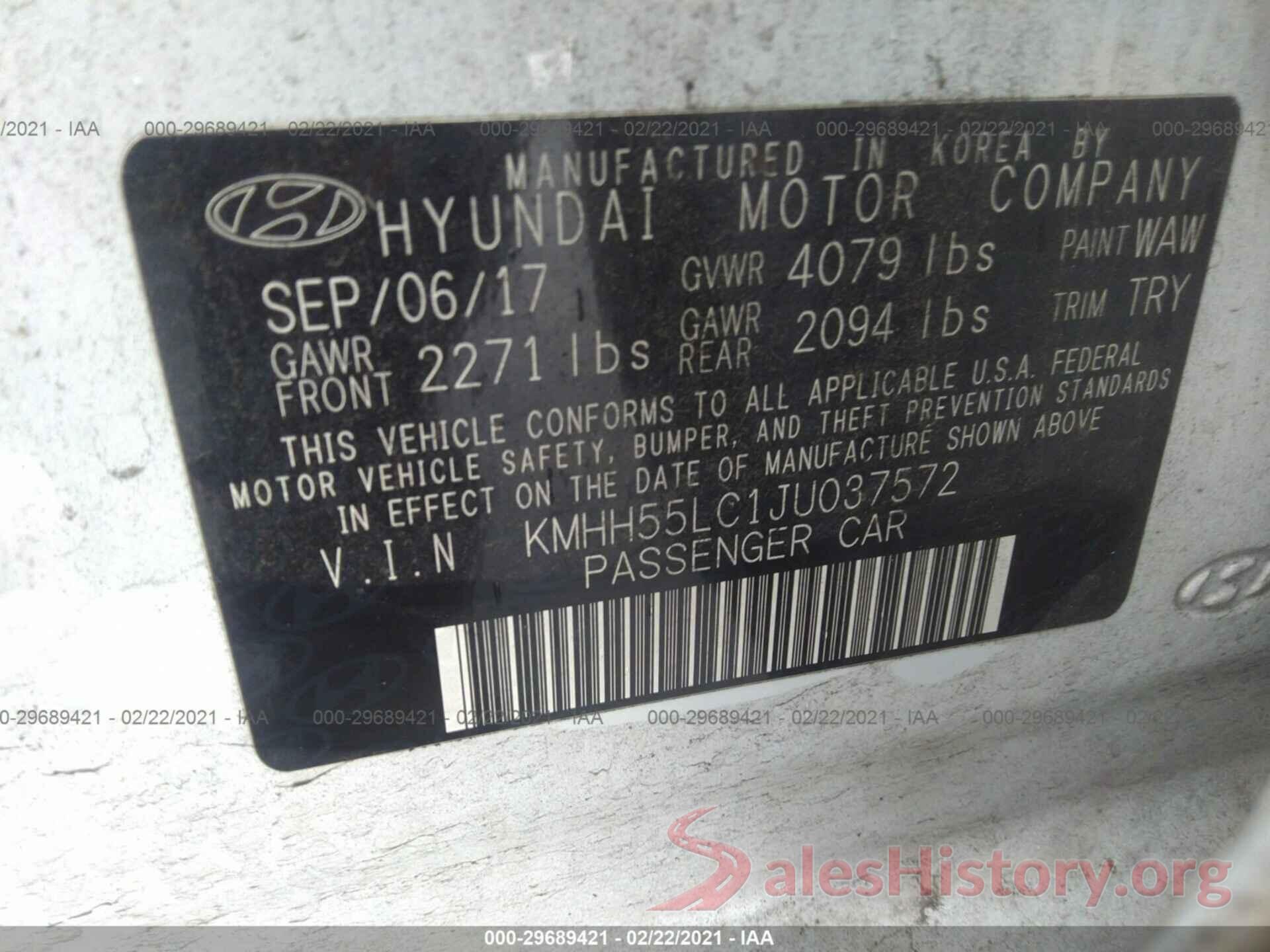 KMHH55LC1JU037572 2018 HYUNDAI ELANTRA GT