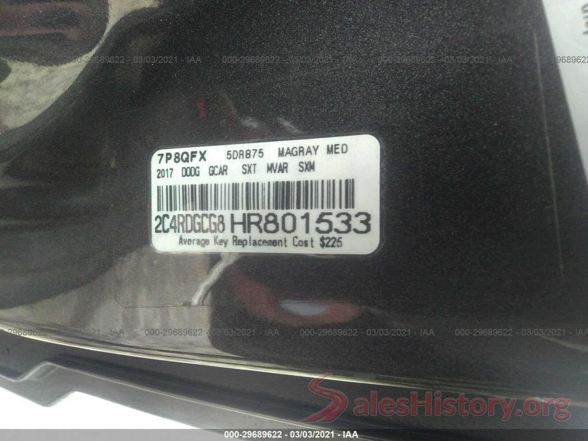 2C4RDGCG8HR801533 2017 DODGE GRAND CARAVAN