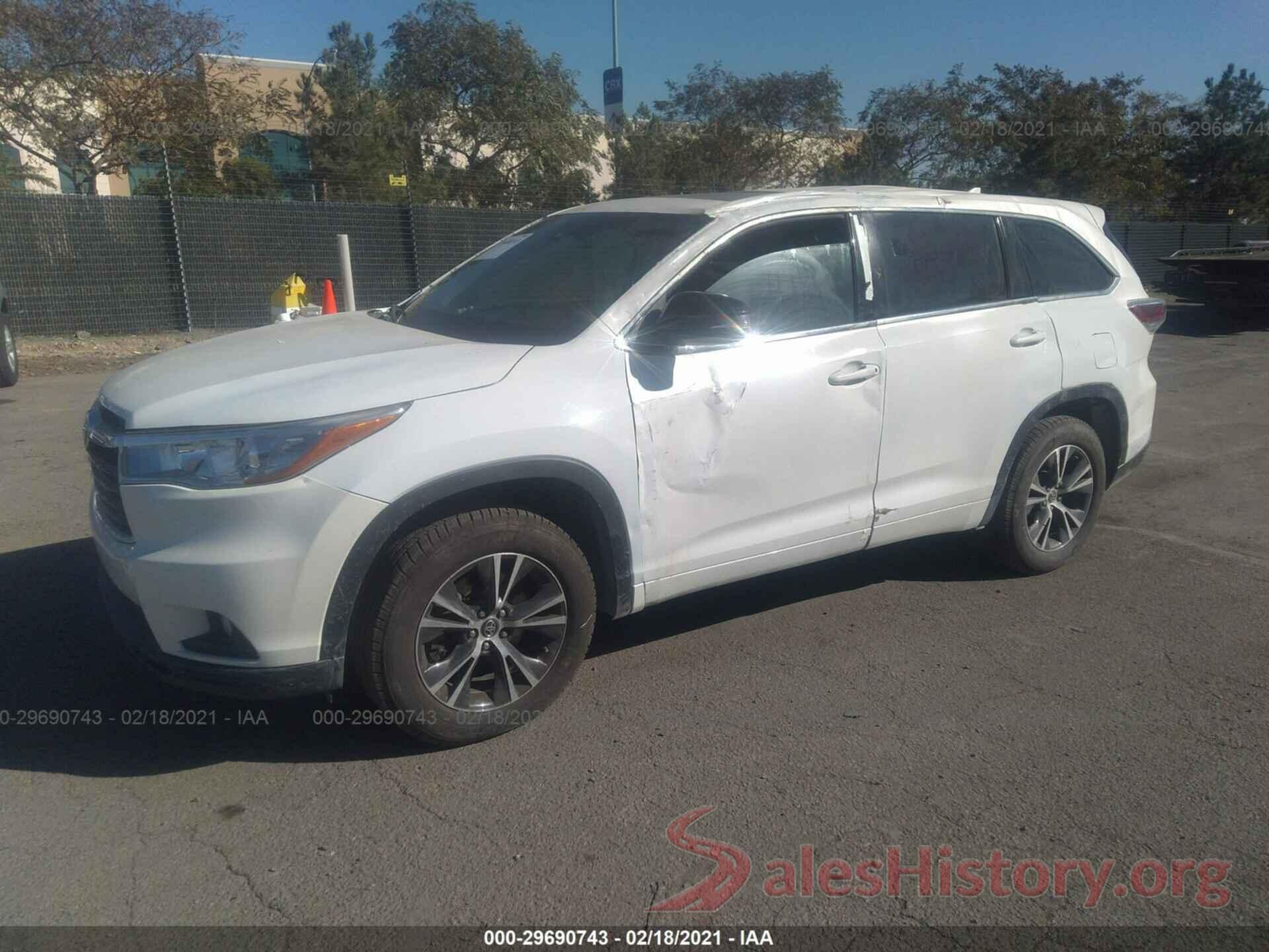 5TDKKRFH7GS162011 2016 TOYOTA HIGHLANDER