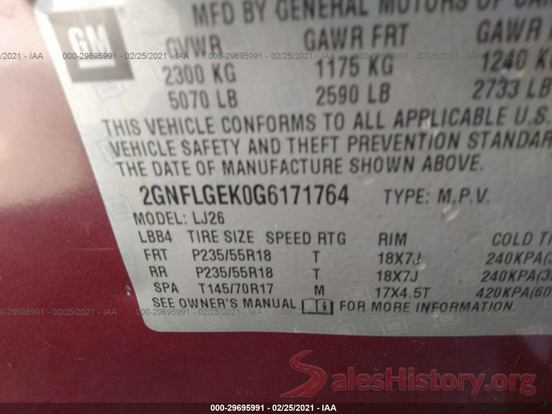 2GNFLGEK0G6171764 2016 CHEVROLET EQUINOX