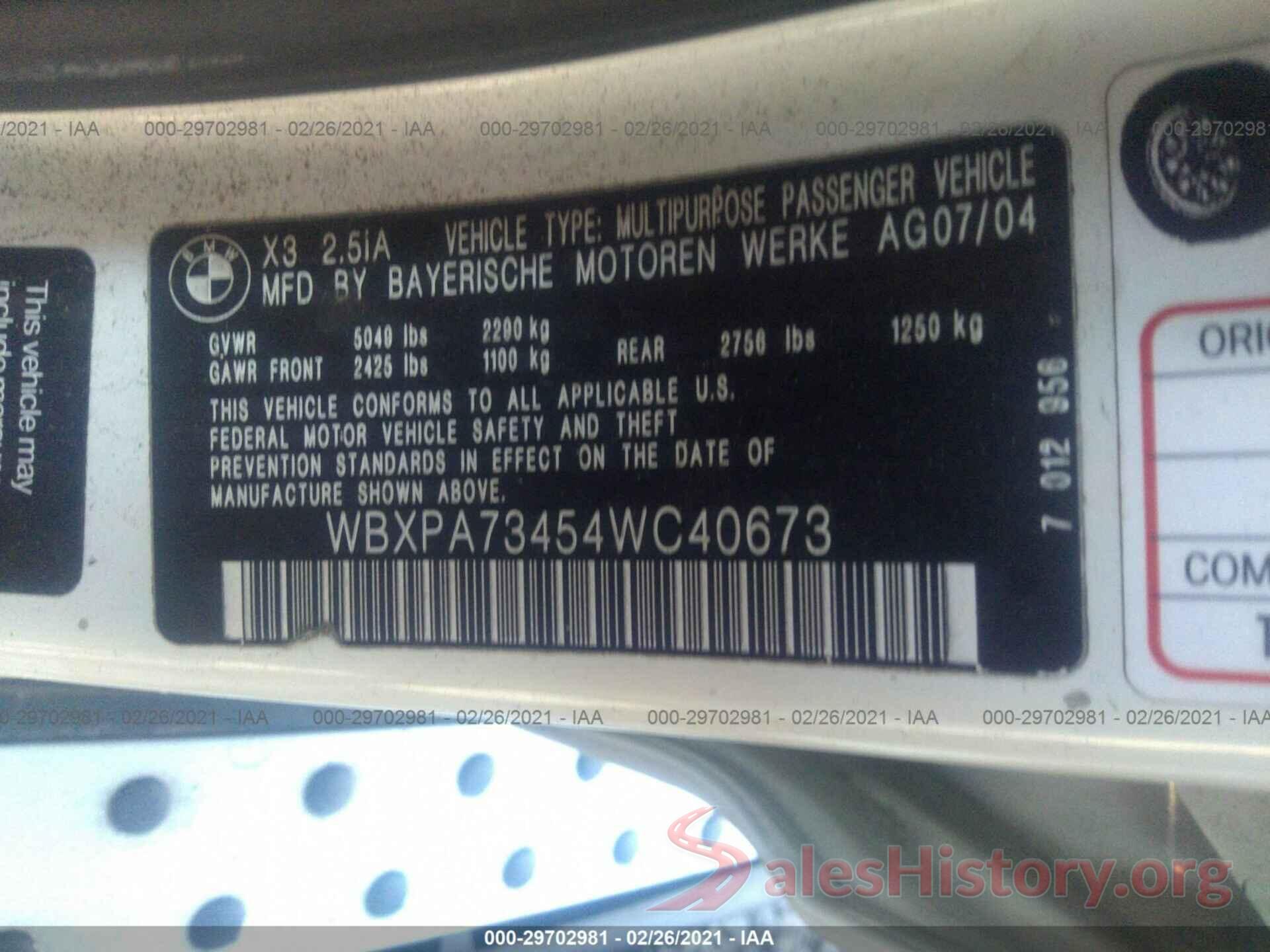 1G11E5SA0GU112270 2004 BMW X3