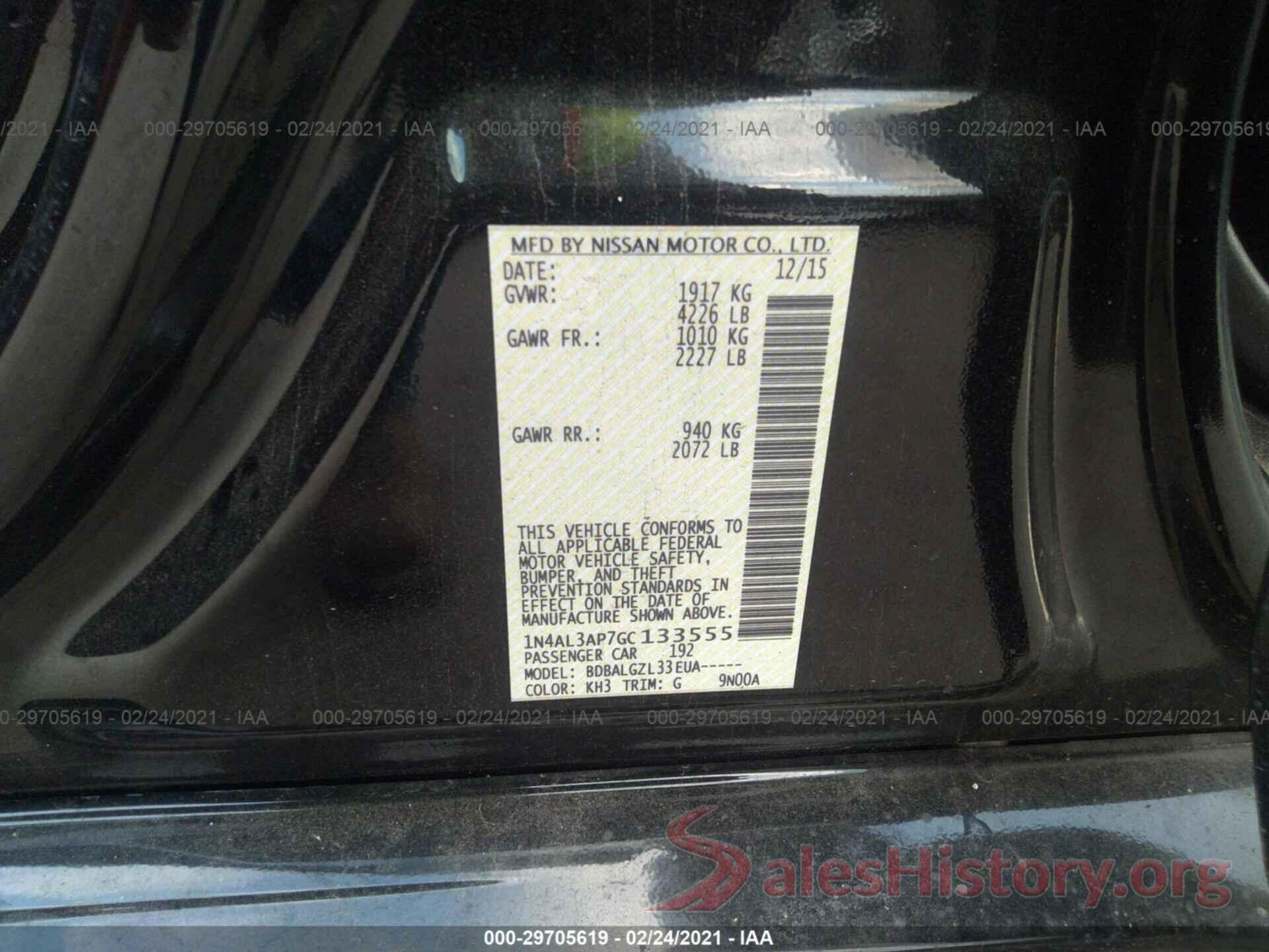 1N4AL3AP7GC133555 2016 NISSAN ALTIMA