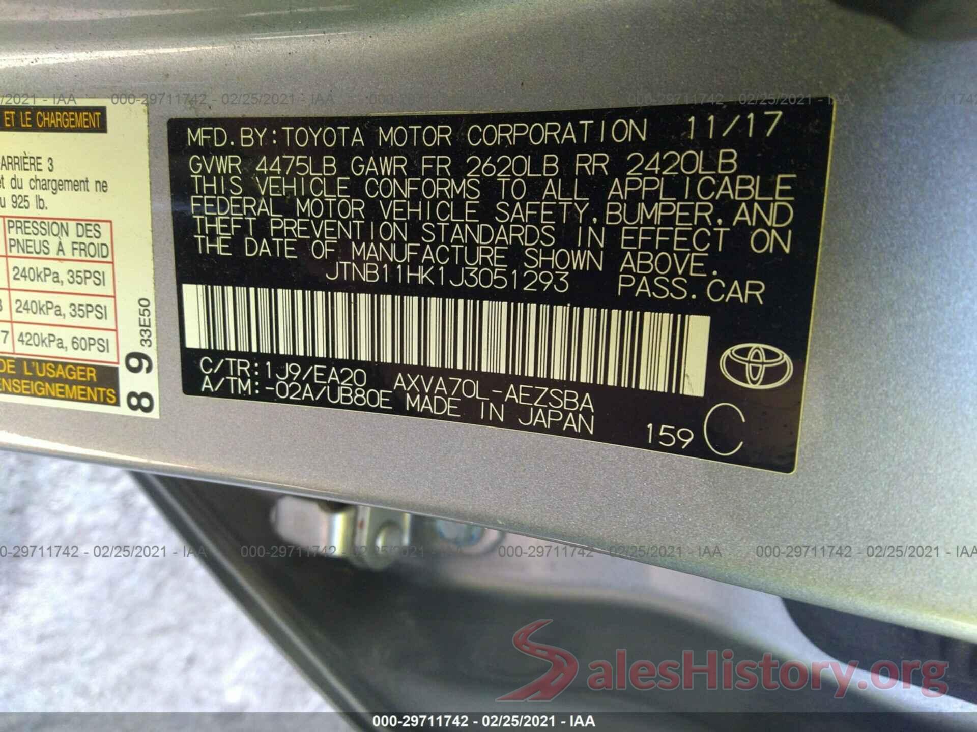 JTNB11HK1J3051293 2018 TOYOTA CAMRY