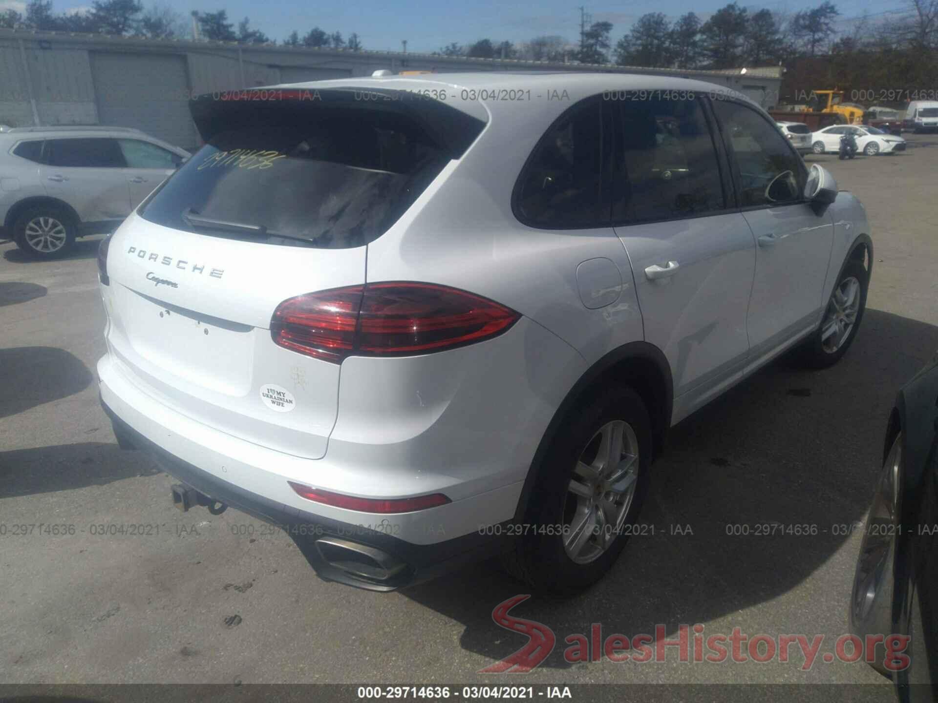 WP1AA2A27GLA08293 2016 PORSCHE CAYENNE