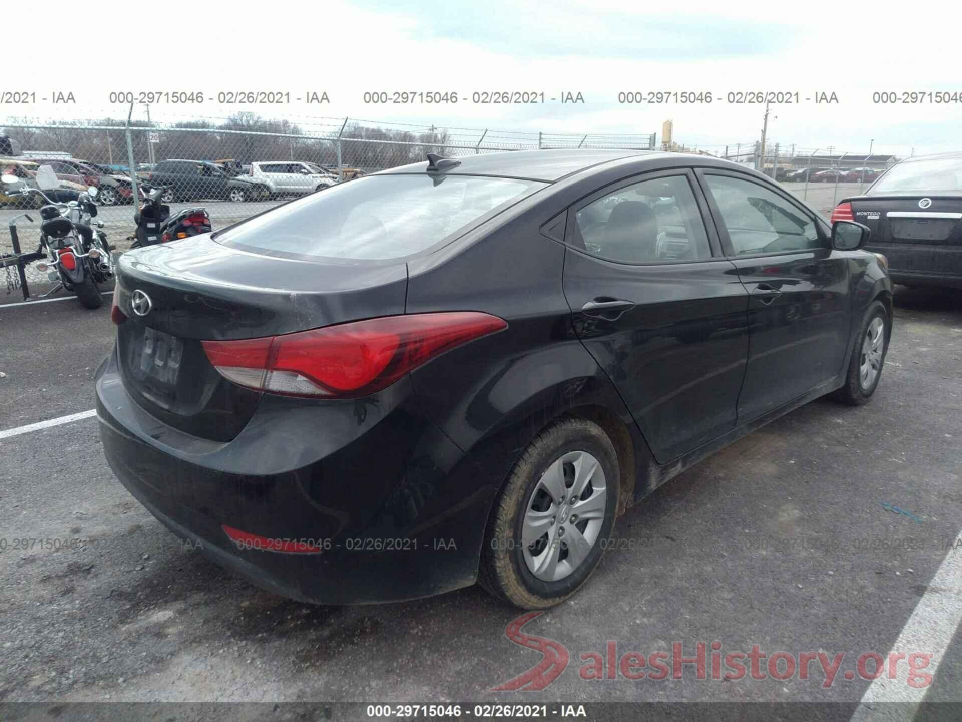 5NPDH4AE8GH780676 2016 HYUNDAI ELANTRA