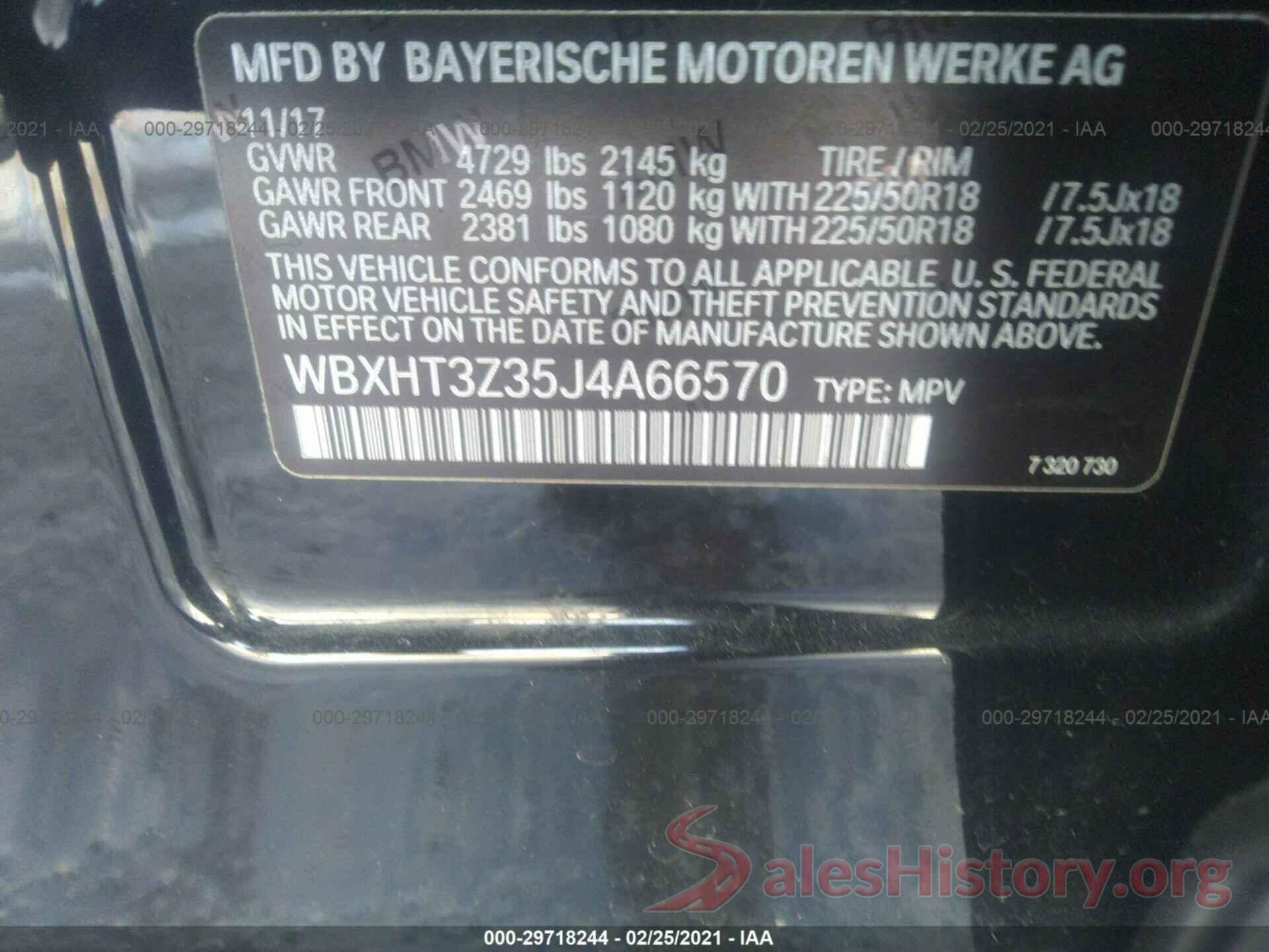 WBXHT3Z35J4A66570 2018 BMW X1