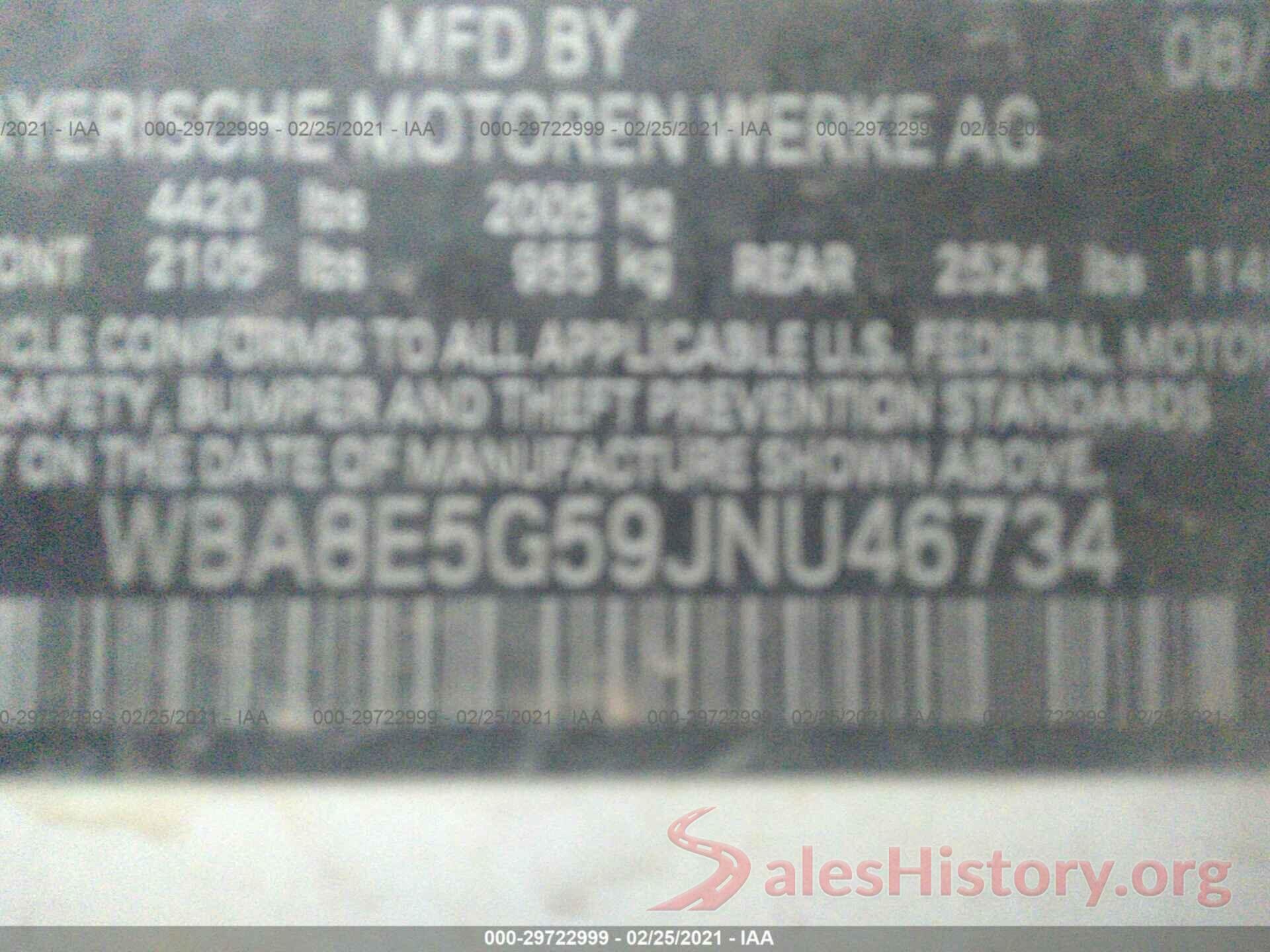 WBA8E5G59JNU46734 2018 BMW 3 SERIES