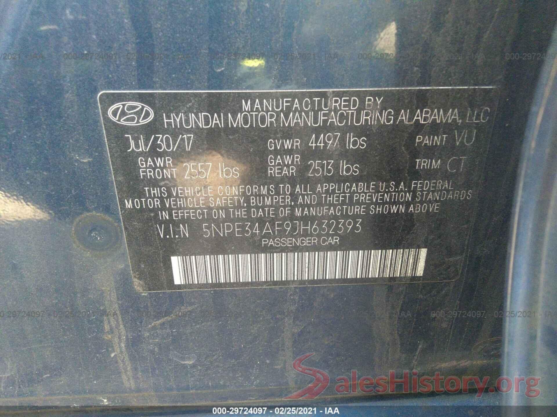 5NPE34AF9JH632393 2018 HYUNDAI SONATA