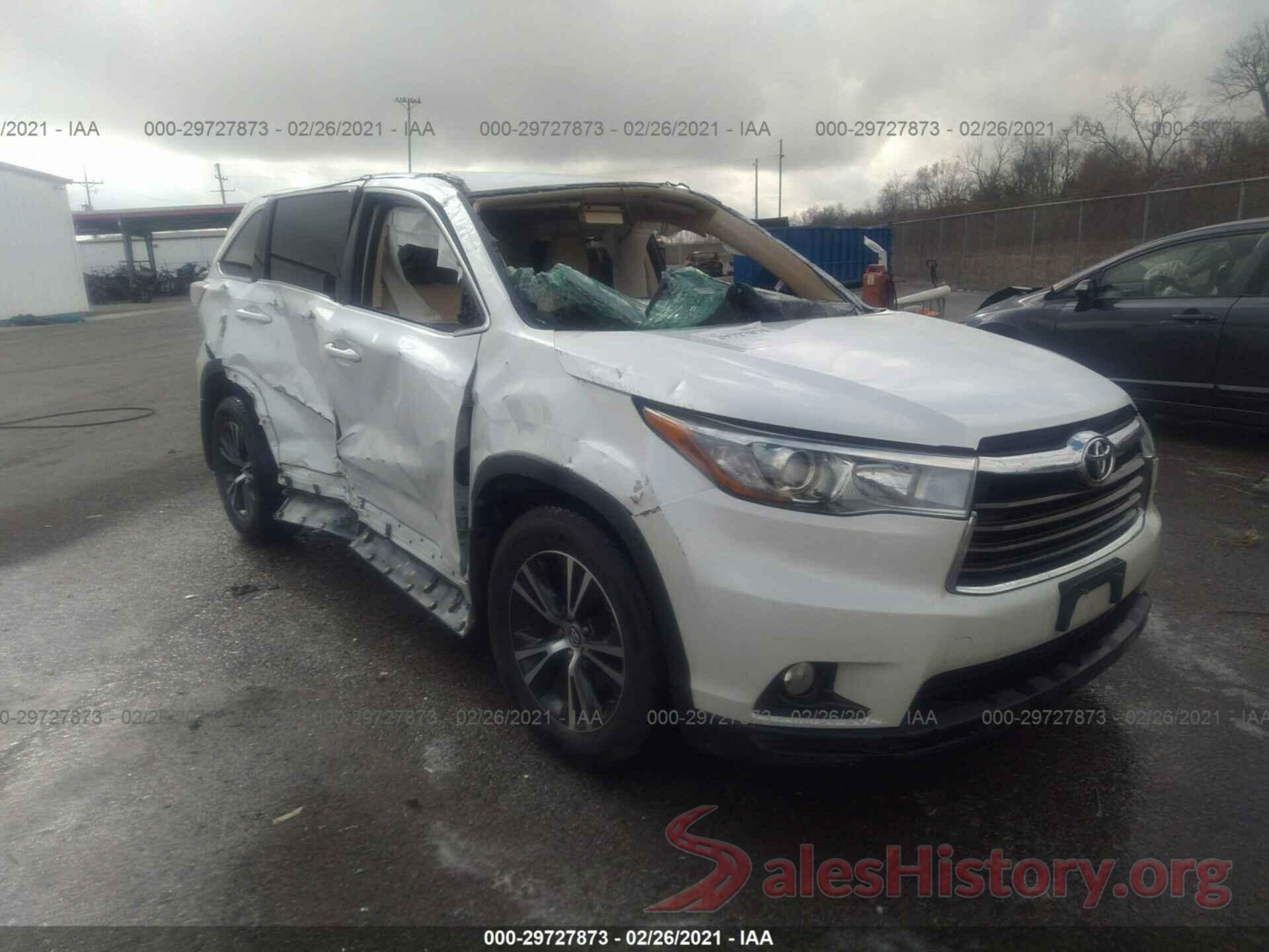 5TDJKRFH2GS306737 2016 TOYOTA HIGHLANDER