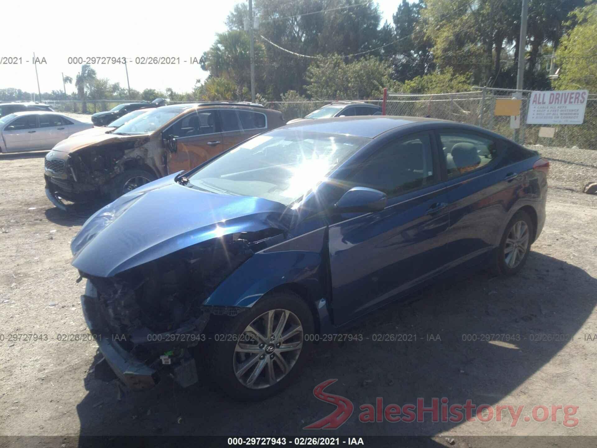 5NPDH4AE7GH717343 2016 HYUNDAI ELANTRA