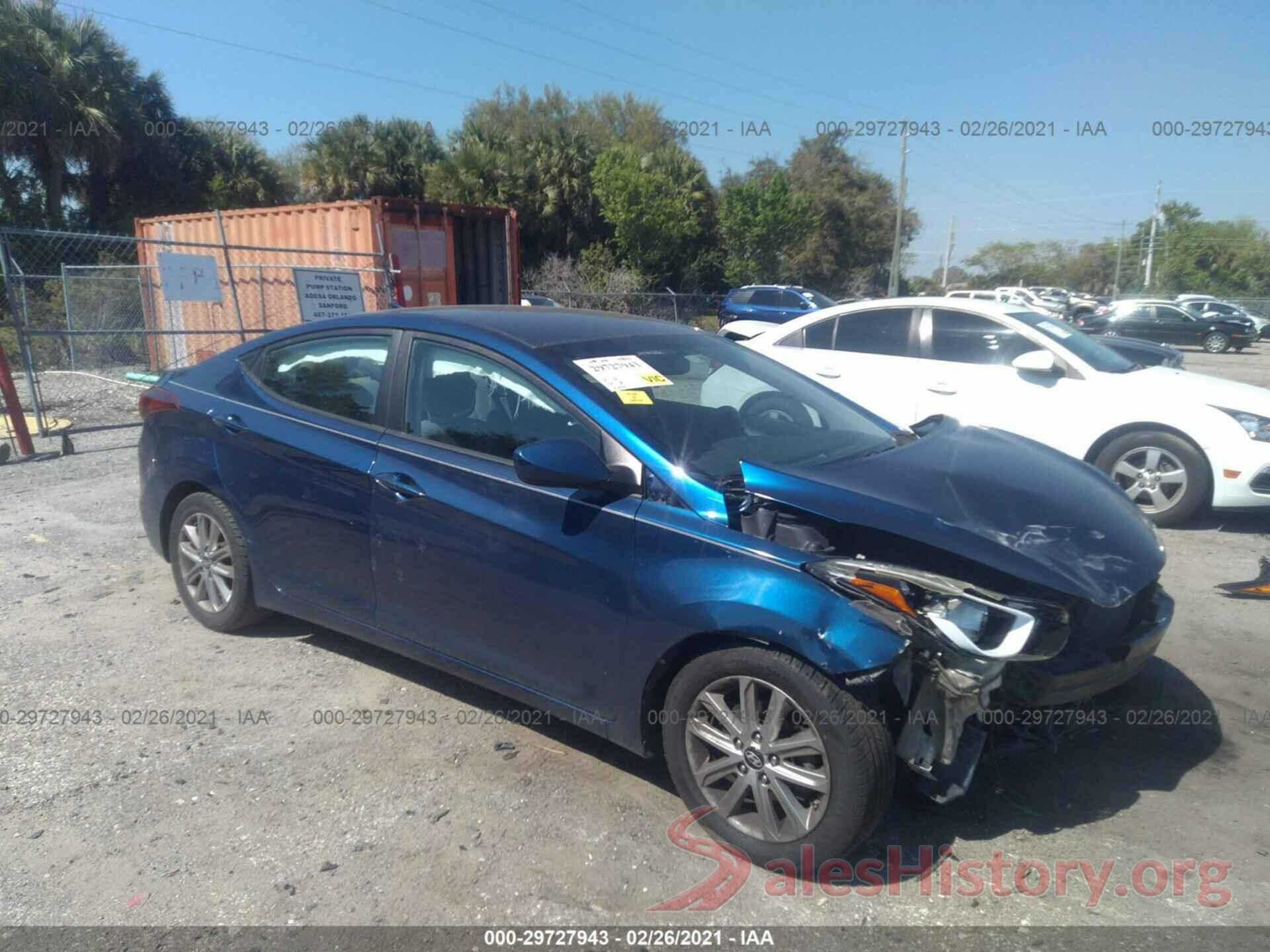 5NPDH4AE7GH717343 2016 HYUNDAI ELANTRA