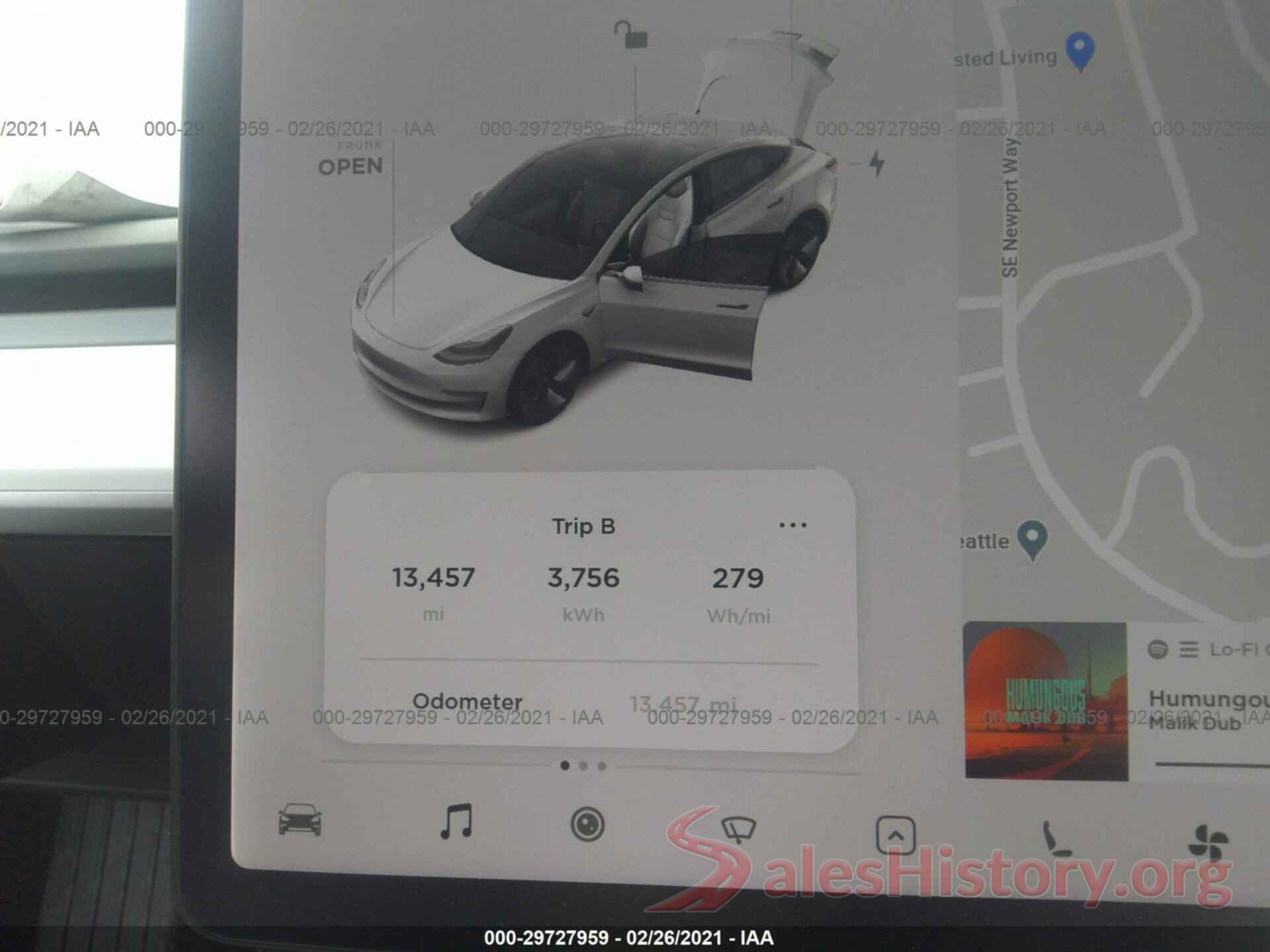 5YJ3E1EB1KF421521 2019 TESLA MODEL 3