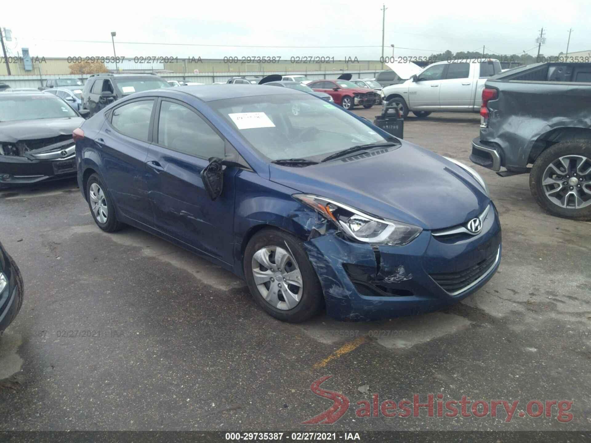 5NPDH4AE7GH756854 2016 HYUNDAI ELANTRA