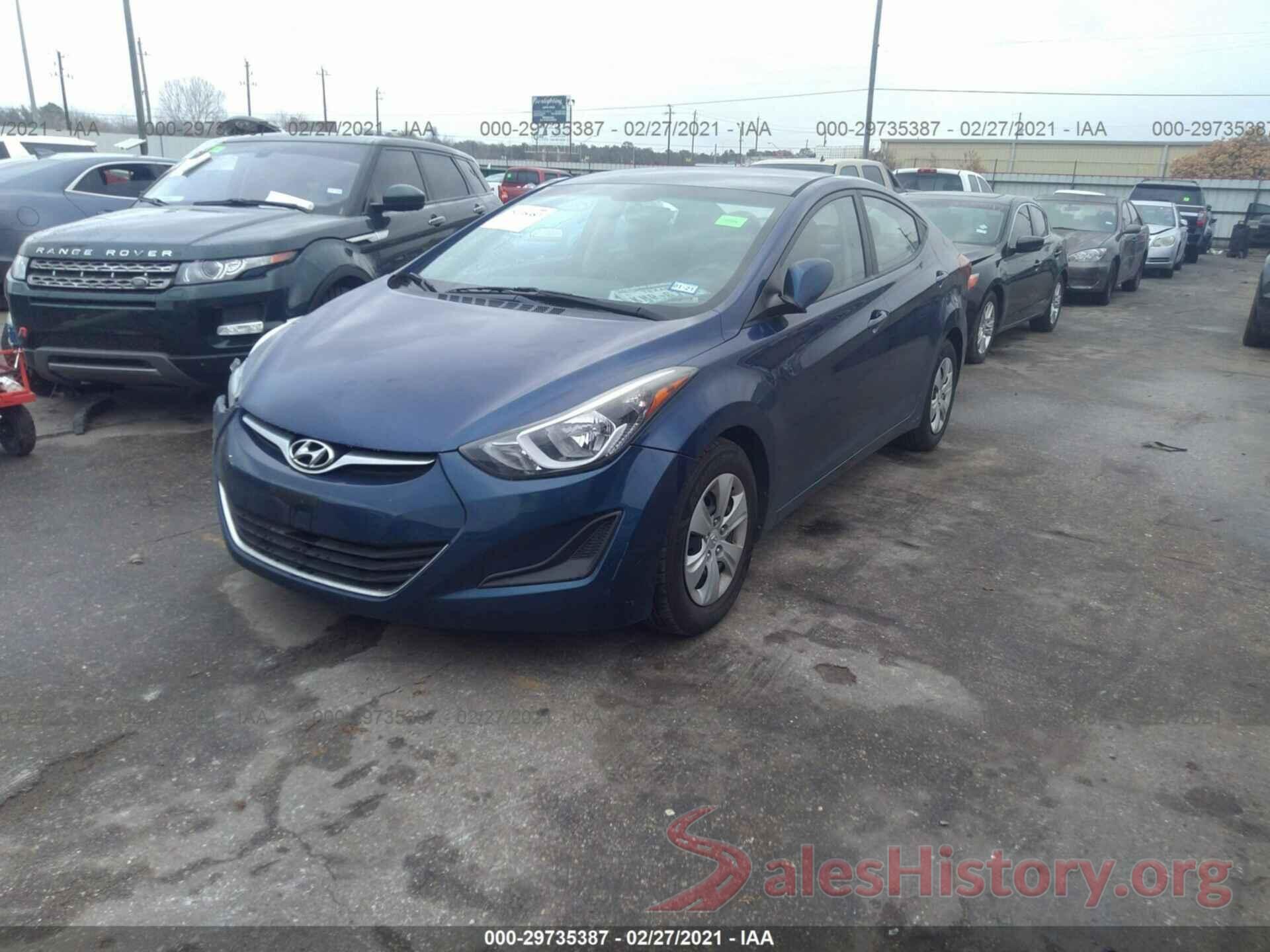 5NPDH4AE7GH756854 2016 HYUNDAI ELANTRA