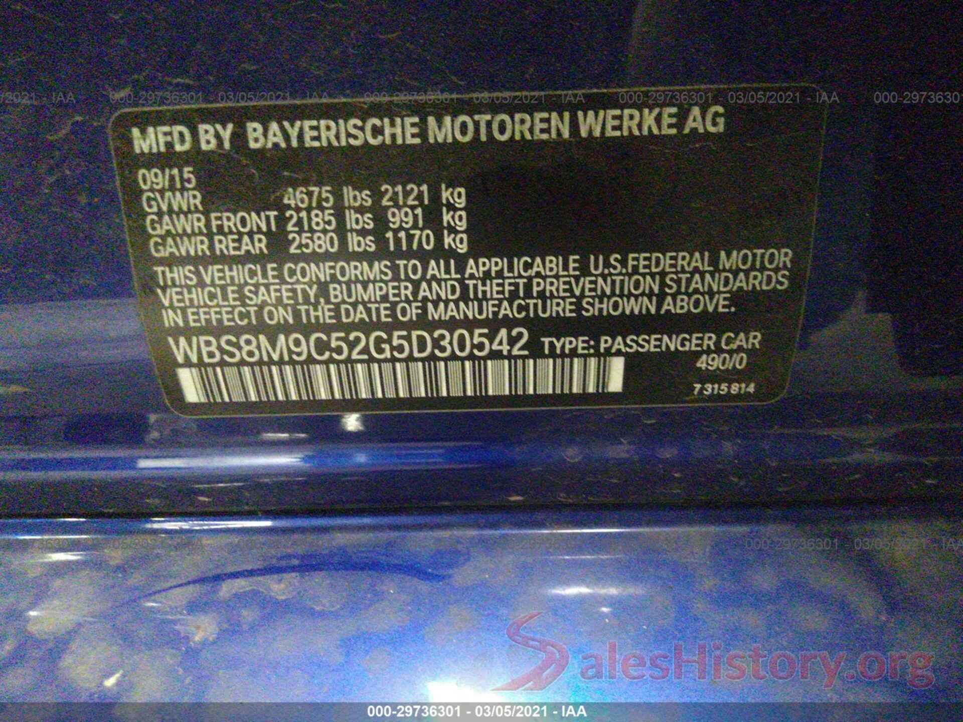 WBS8M9C52G5D30542 2016 BMW M3