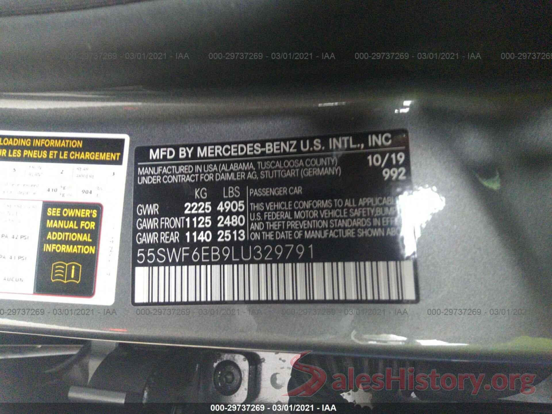 55SWF6EB9LU329791 2020 MERCEDES-BENZ C-CLASS