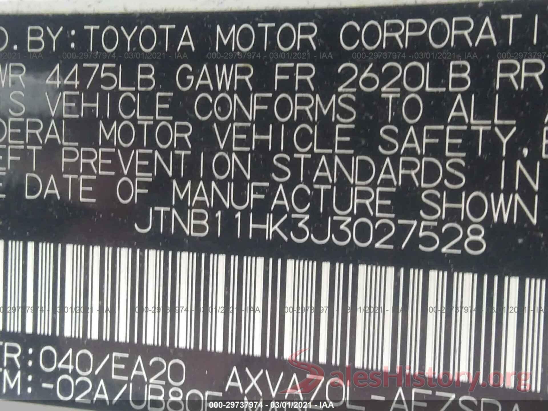 JTNB11HK3J3027528 2018 TOYOTA CAMRY