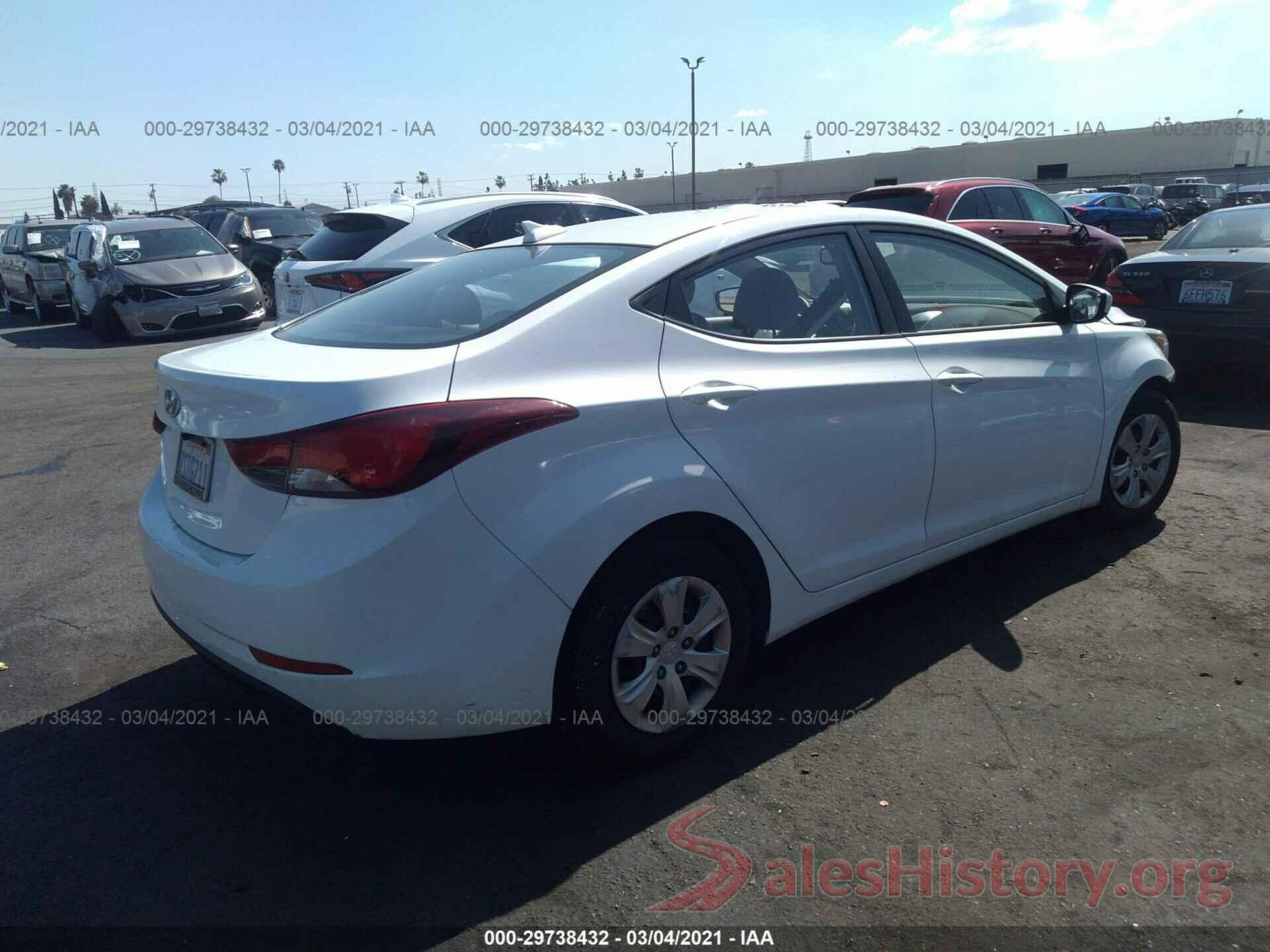 5NPDH4AEXGH771154 2016 HYUNDAI ELANTRA