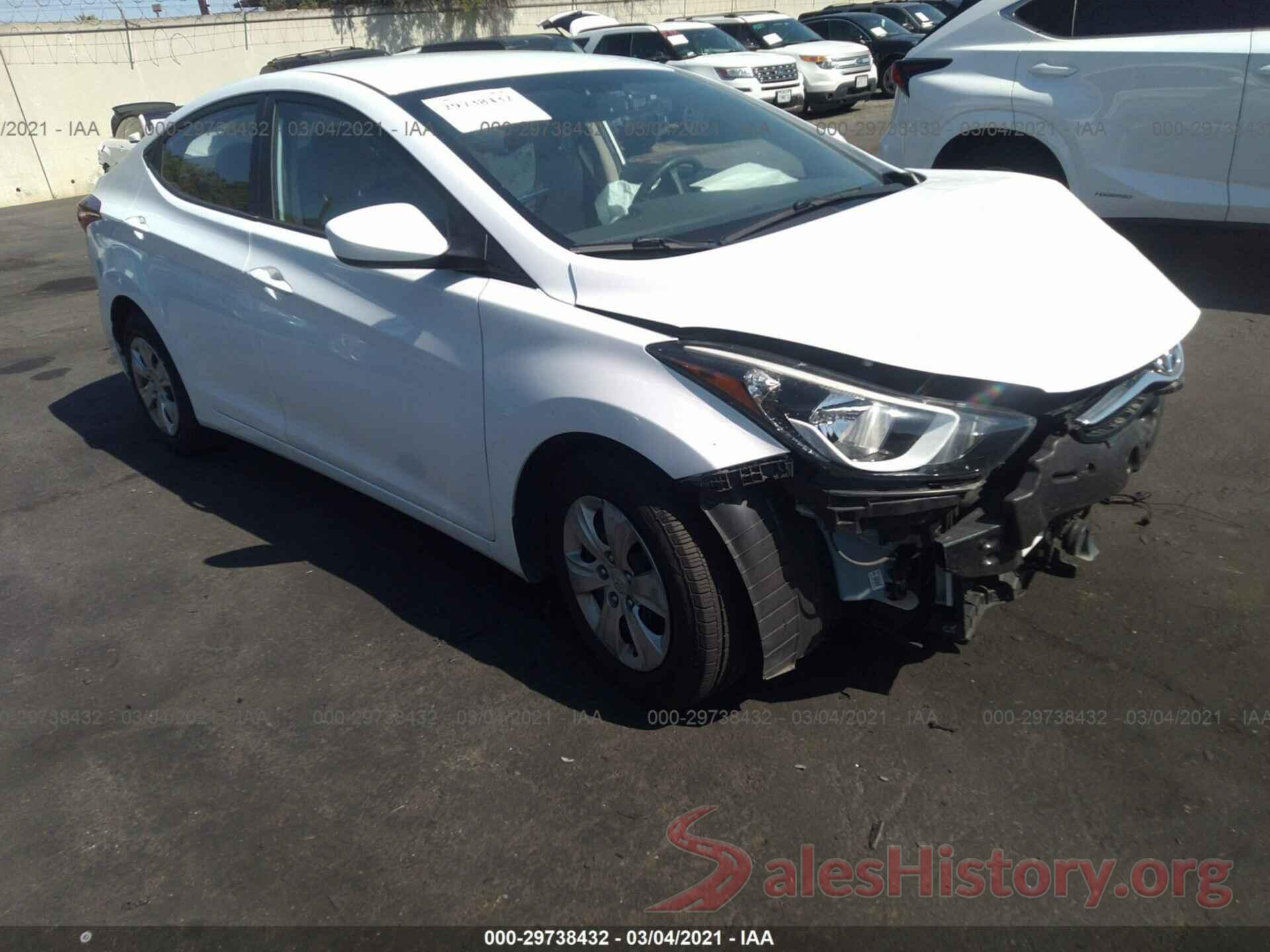 5NPDH4AEXGH771154 2016 HYUNDAI ELANTRA