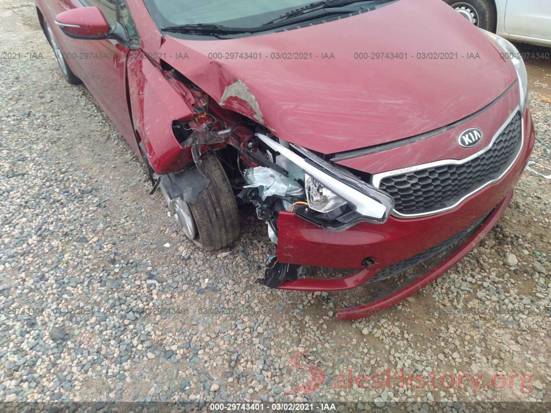 KNAFX4A60G5479594 2016 KIA FORTE