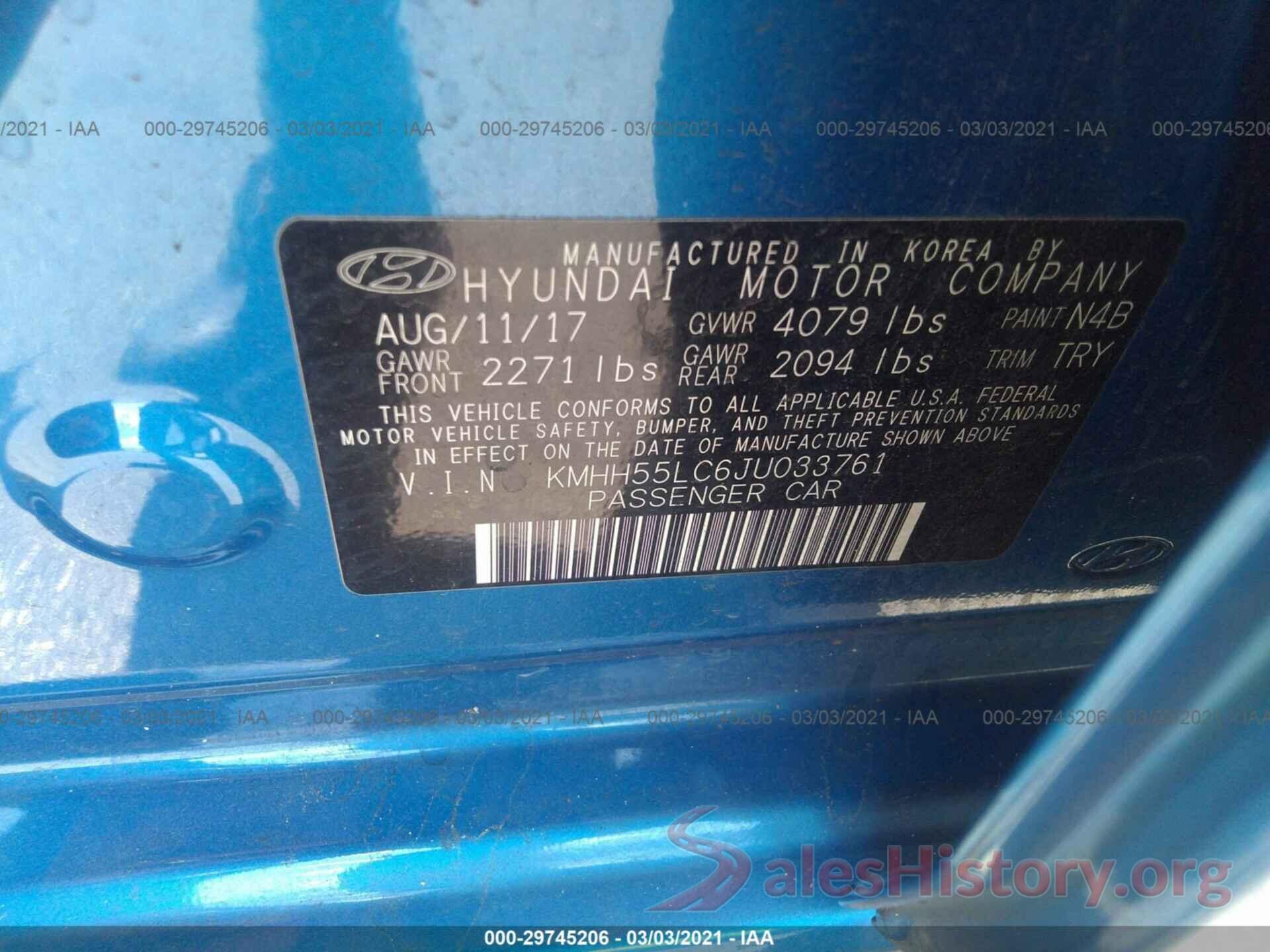 KMHH55LC6JU033761 2018 HYUNDAI ELANTRA GT