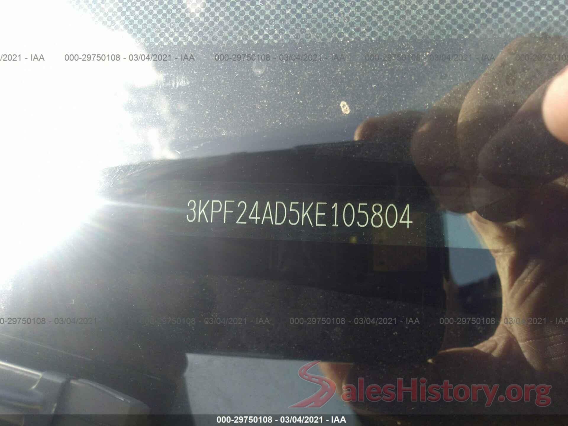 3KPF24AD5KE105804 2019 KIA FORTE