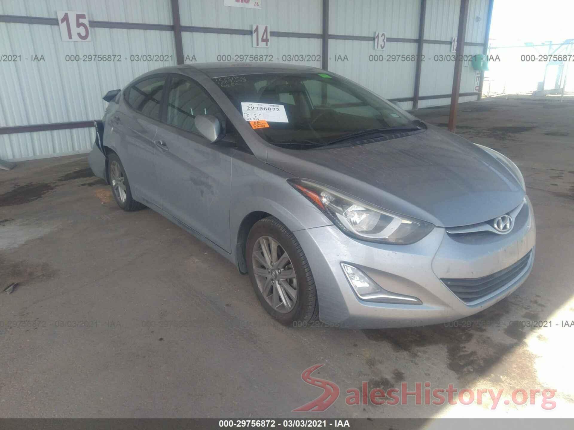 5NPDH4AE9GH696852 2016 HYUNDAI ELANTRA