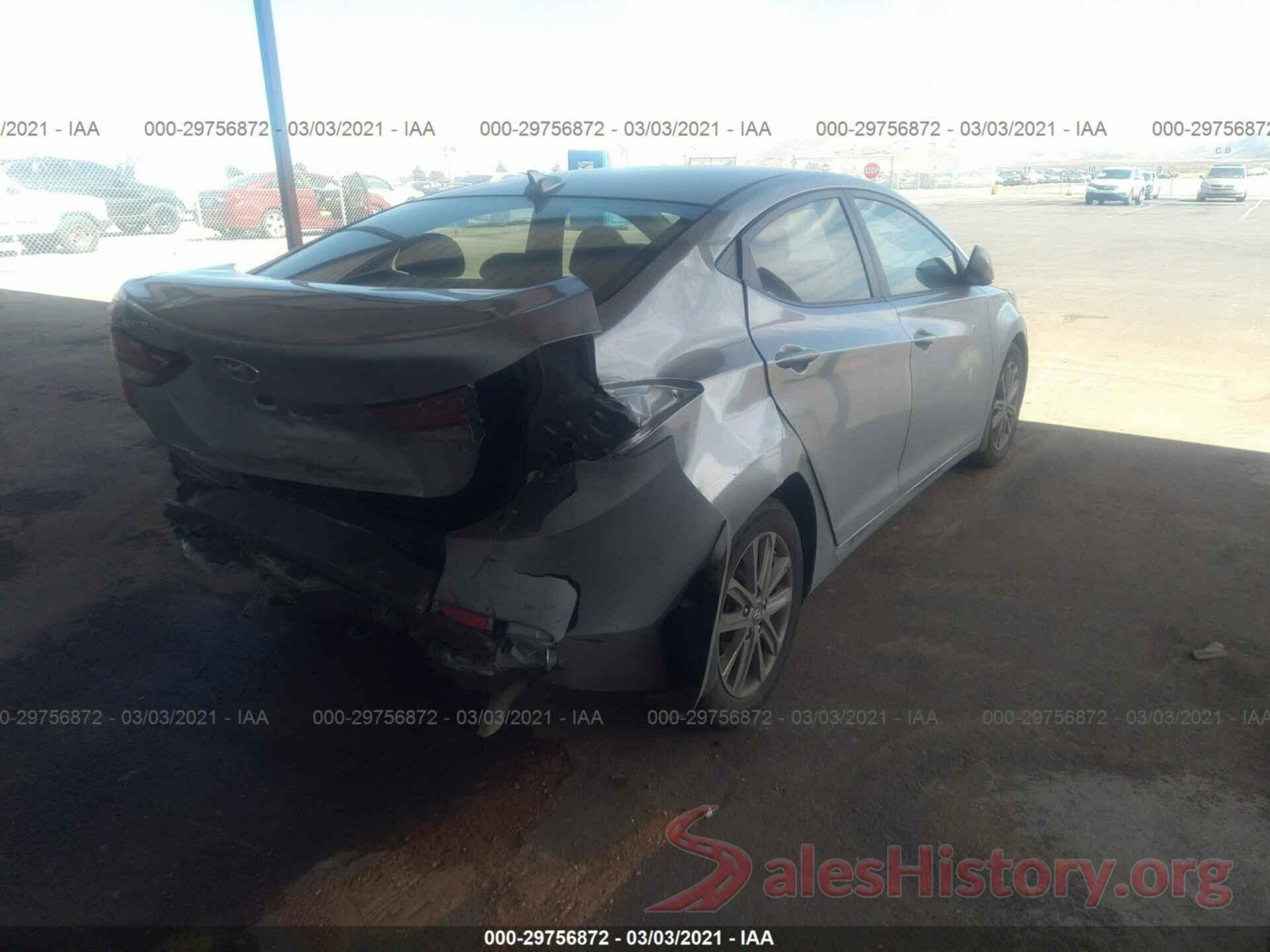 5NPDH4AE9GH696852 2016 HYUNDAI ELANTRA