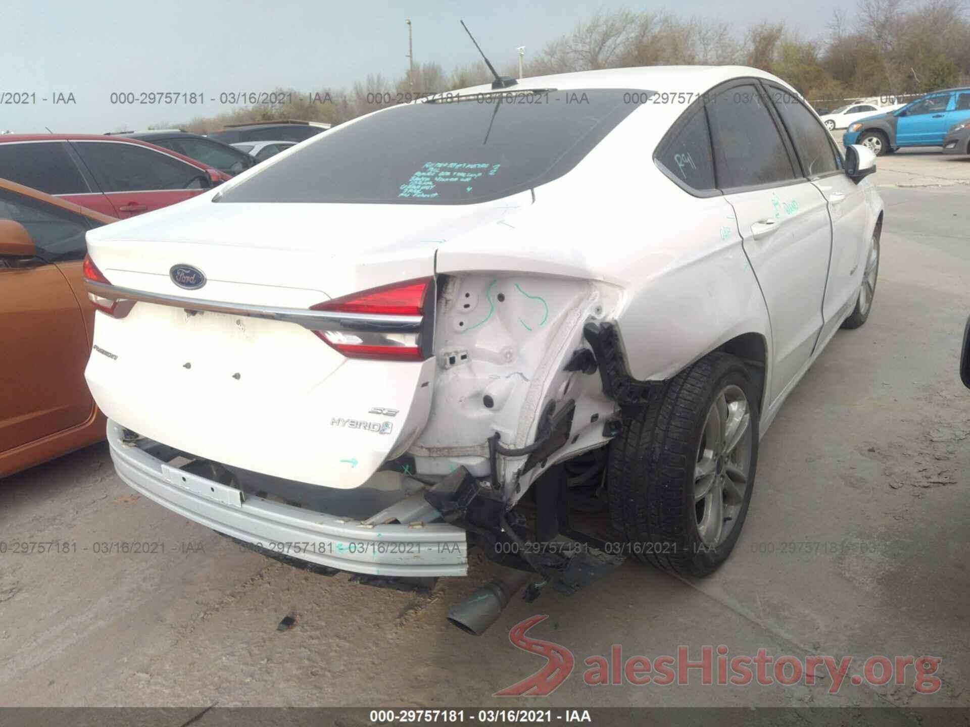 3FA6P0LU6JR181763 2018 FORD FUSION HYBRID