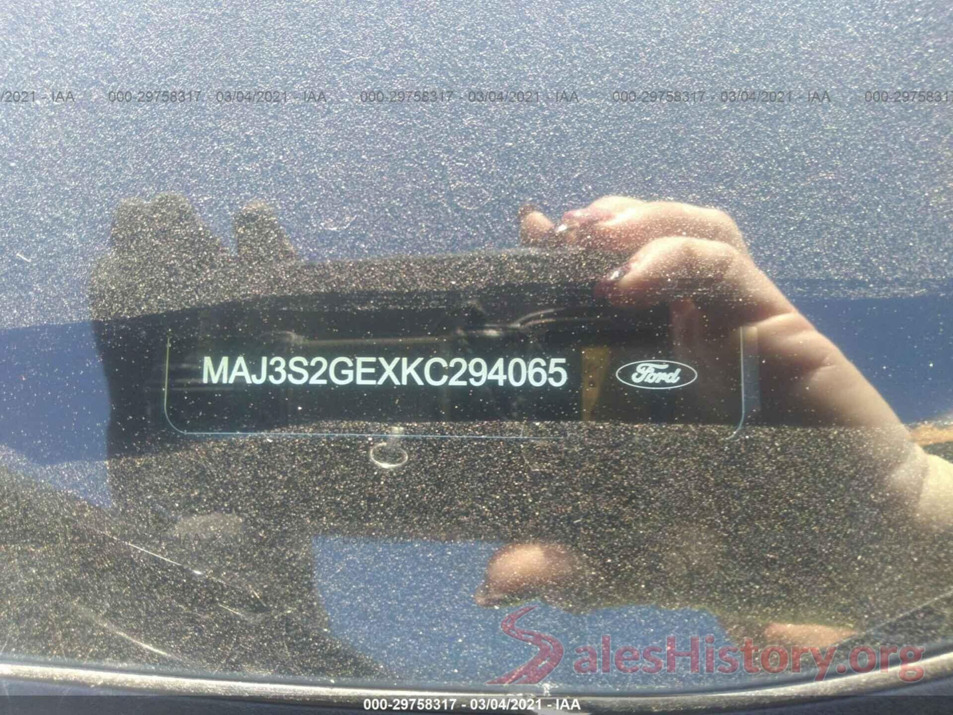 MAJ3S2GEXKC294065 2019 FORD ECOSPORT