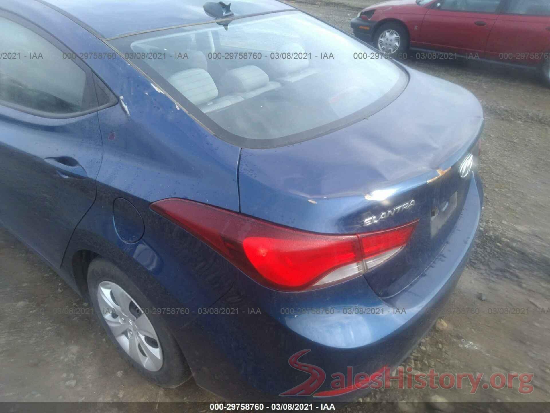 5NPDH4AE7GH749662 2016 HYUNDAI ELANTRA