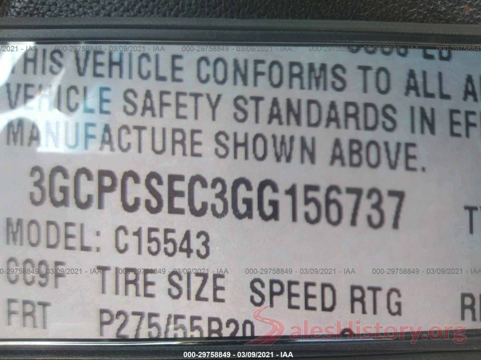 3GCPCSEC3GG156737 2016 CHEVROLET SILVERADO 1500