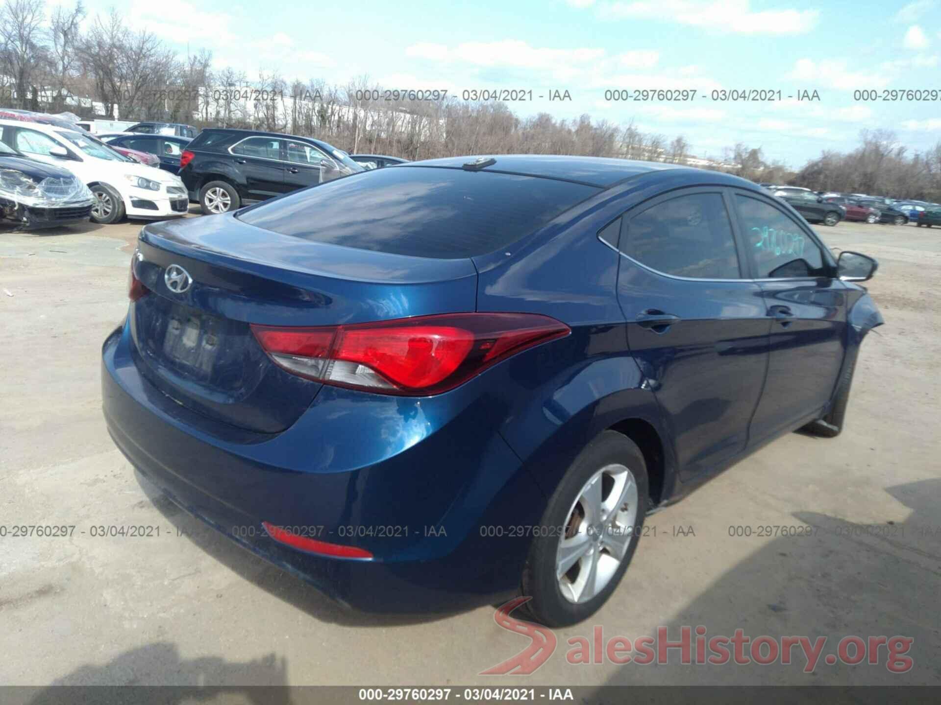 5NPDH4AE4GH689999 2016 HYUNDAI ELANTRA