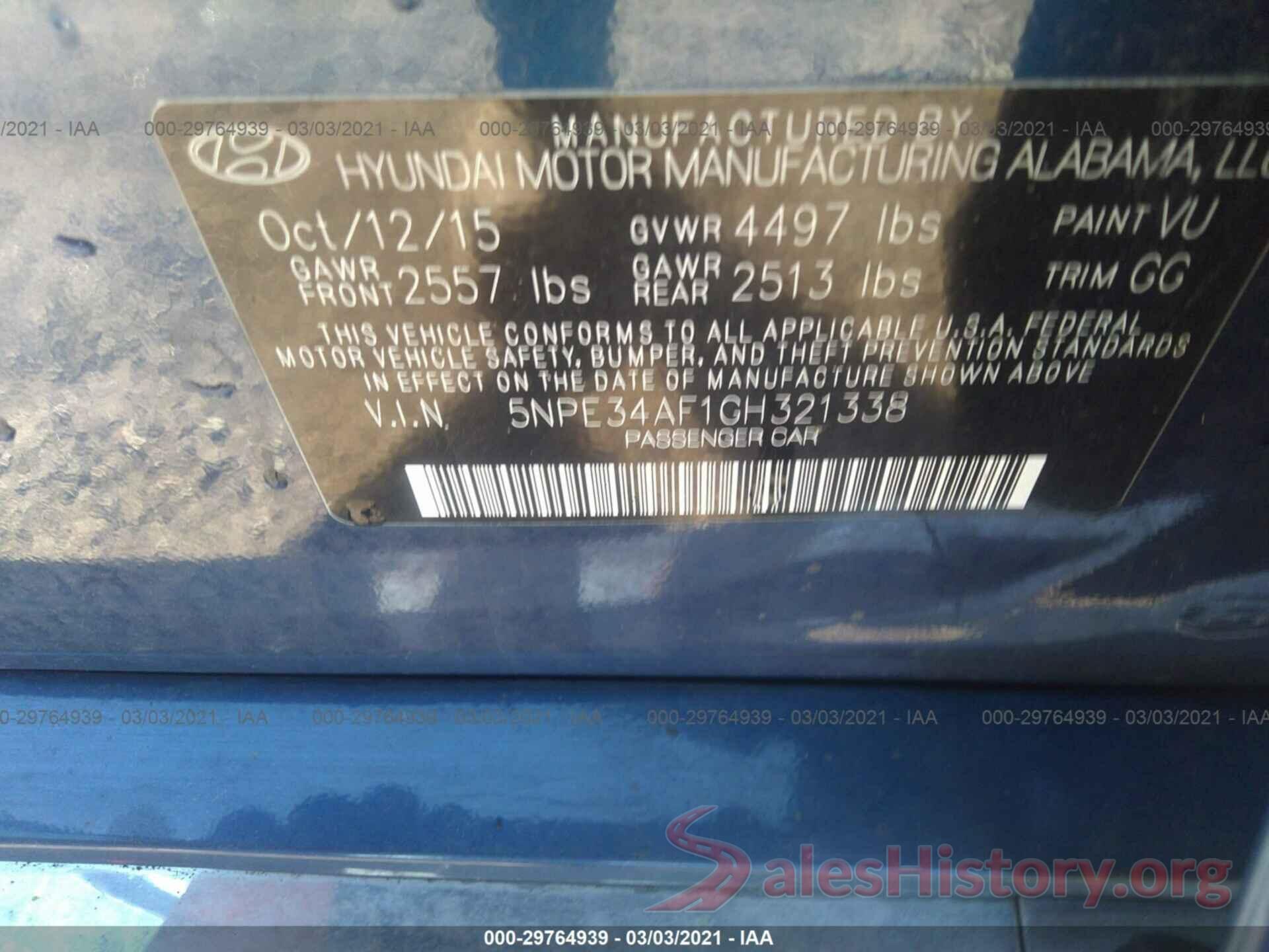 5NPE34AF1GH321338 2016 HYUNDAI SONATA