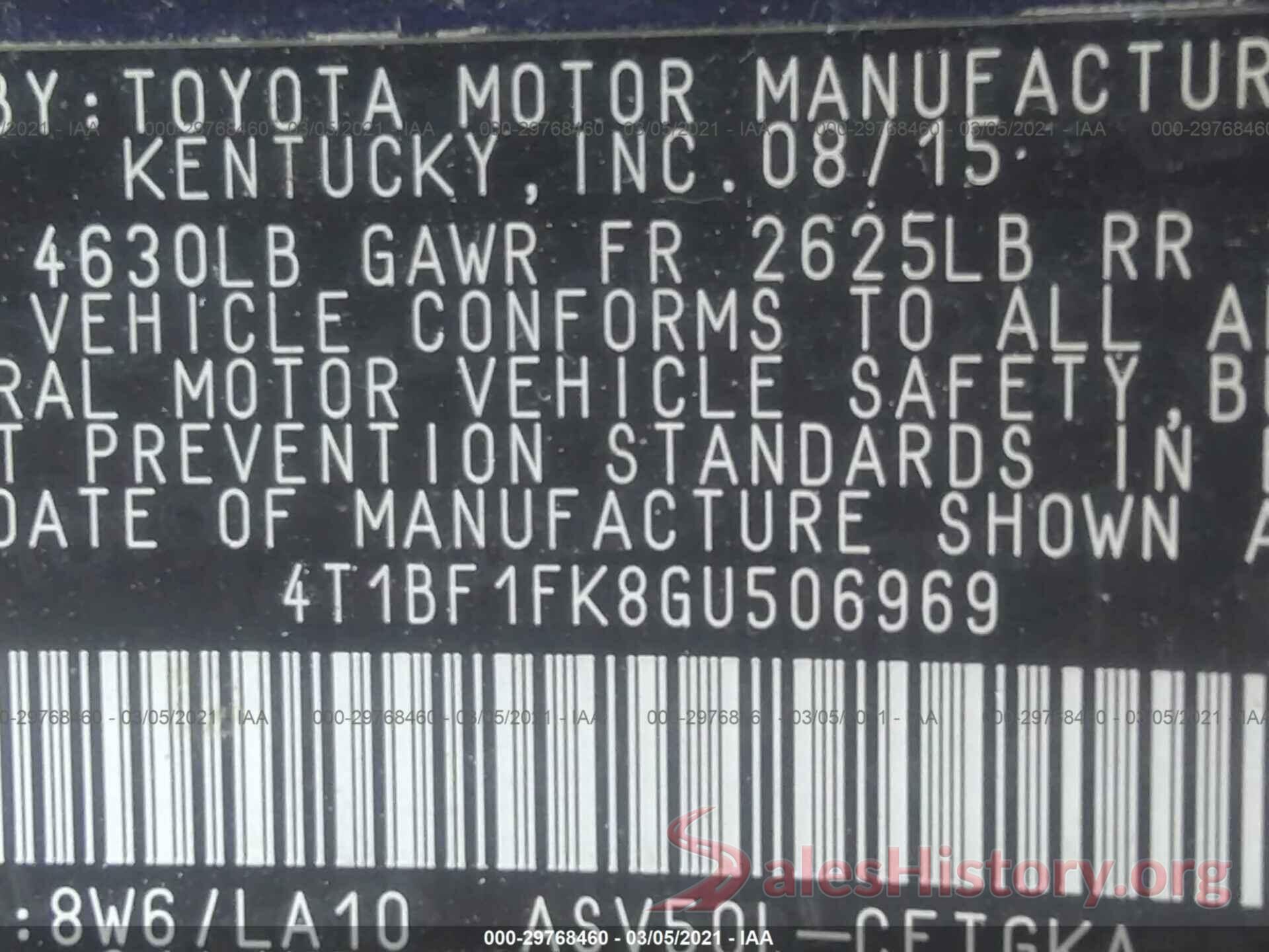 4T1BF1FK8GU506969 2016 TOYOTA CAMRY