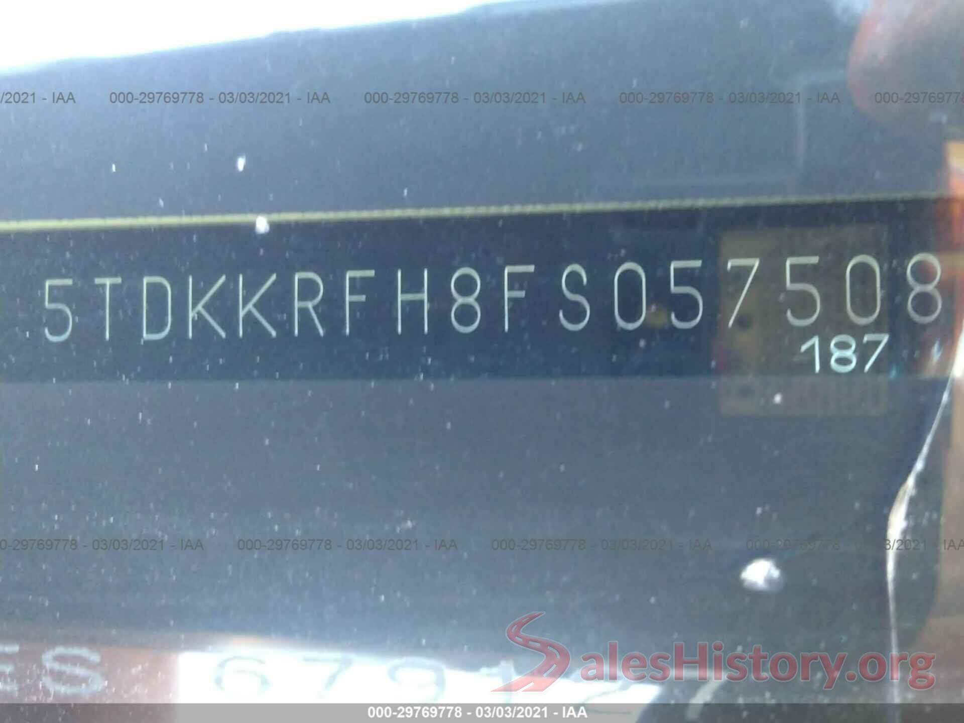 5TDKKRFH8FS057508 2015 TOYOTA HIGHLANDER