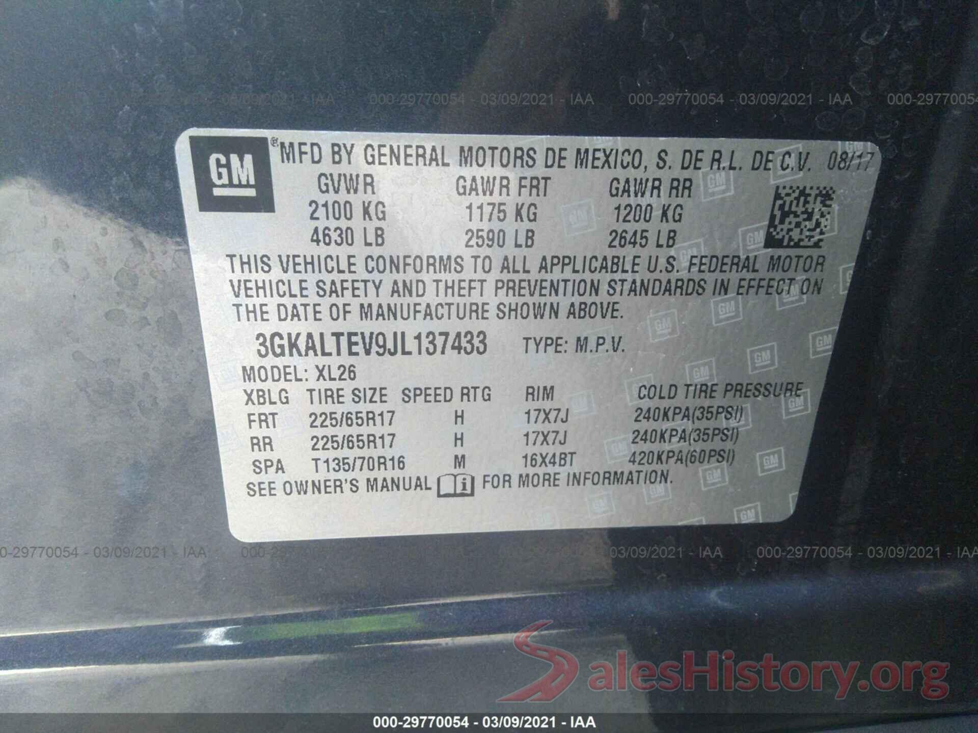 3GKALTEV9JL137433 2018 GMC TERRAIN