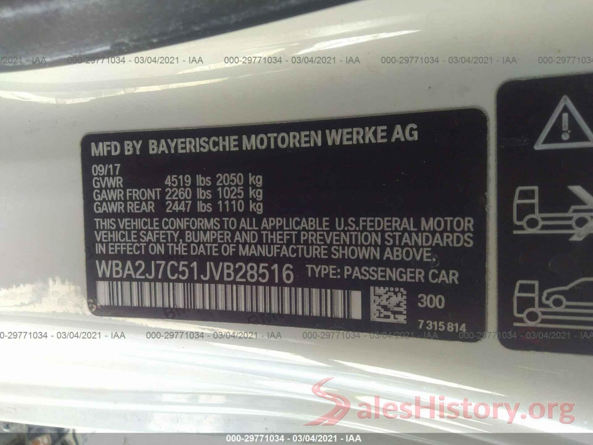 WBA2J7C51JVB28516 2018 BMW 2 SERIES